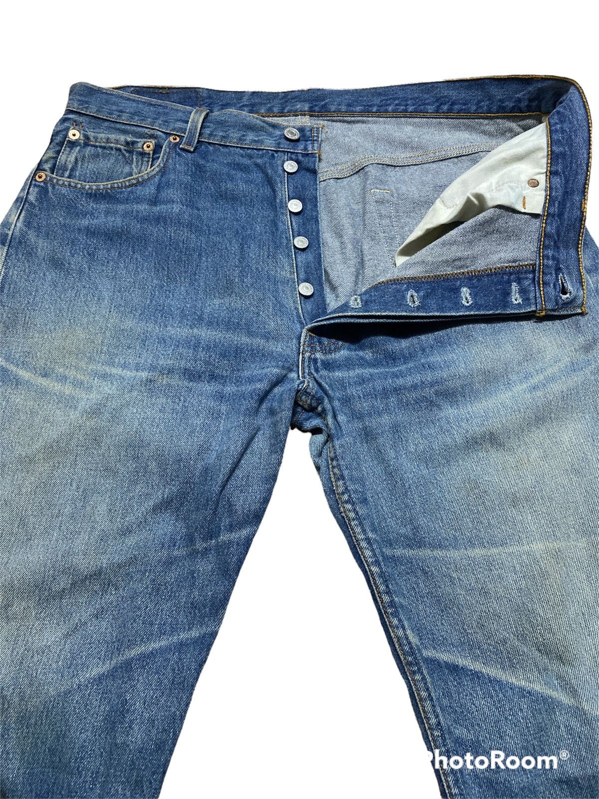 Levi's × Vintage Levis 501 Distressed Made in USA Vintage 90s Size US 36 / EU 52 - 2 Thumbnail