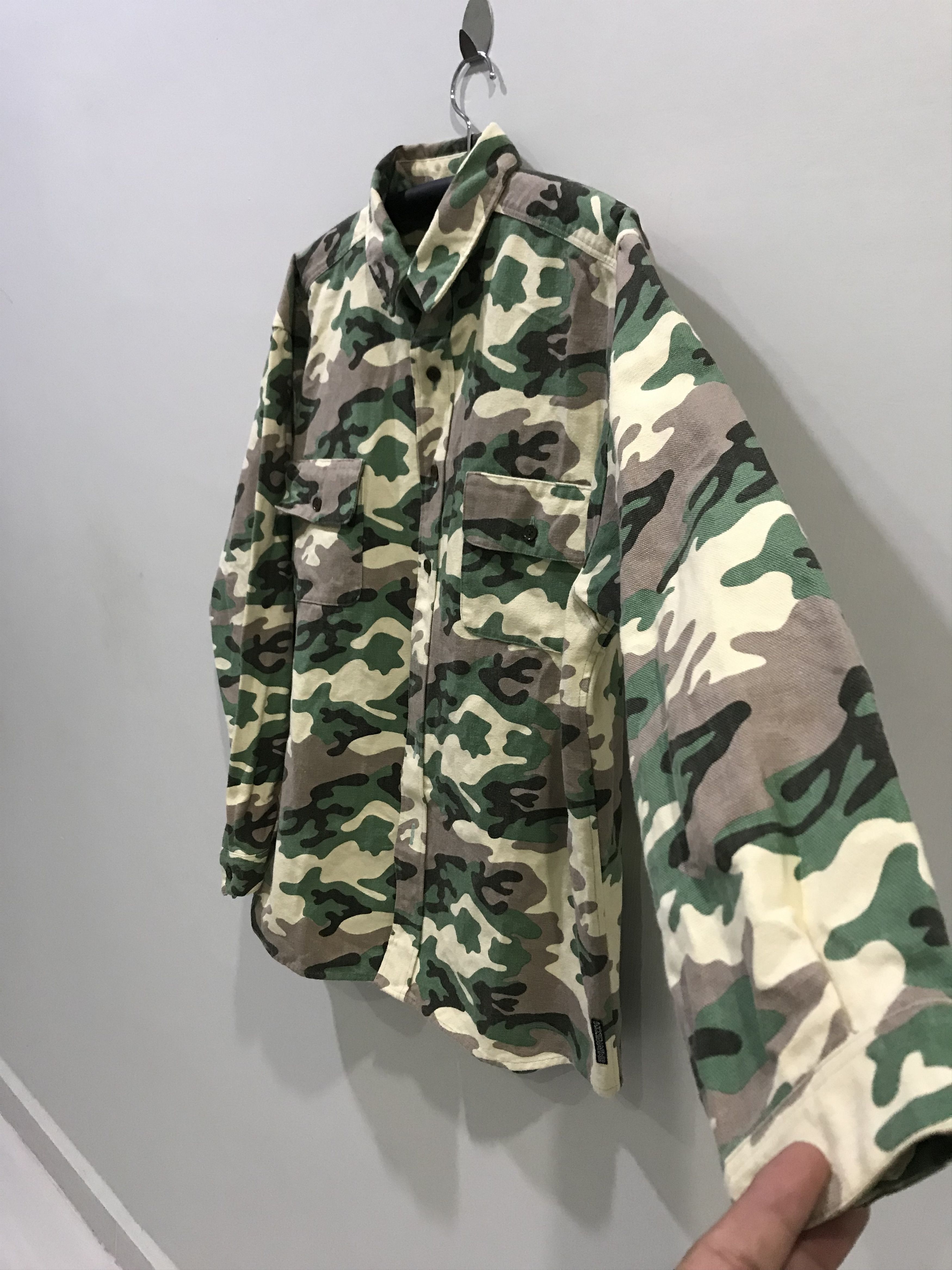 Japanese Brand EXPANSION NYC Japan Woodland Camo Duck Canvas Shirt Size US M / EU 48-50 / 2 - 6 Thumbnail