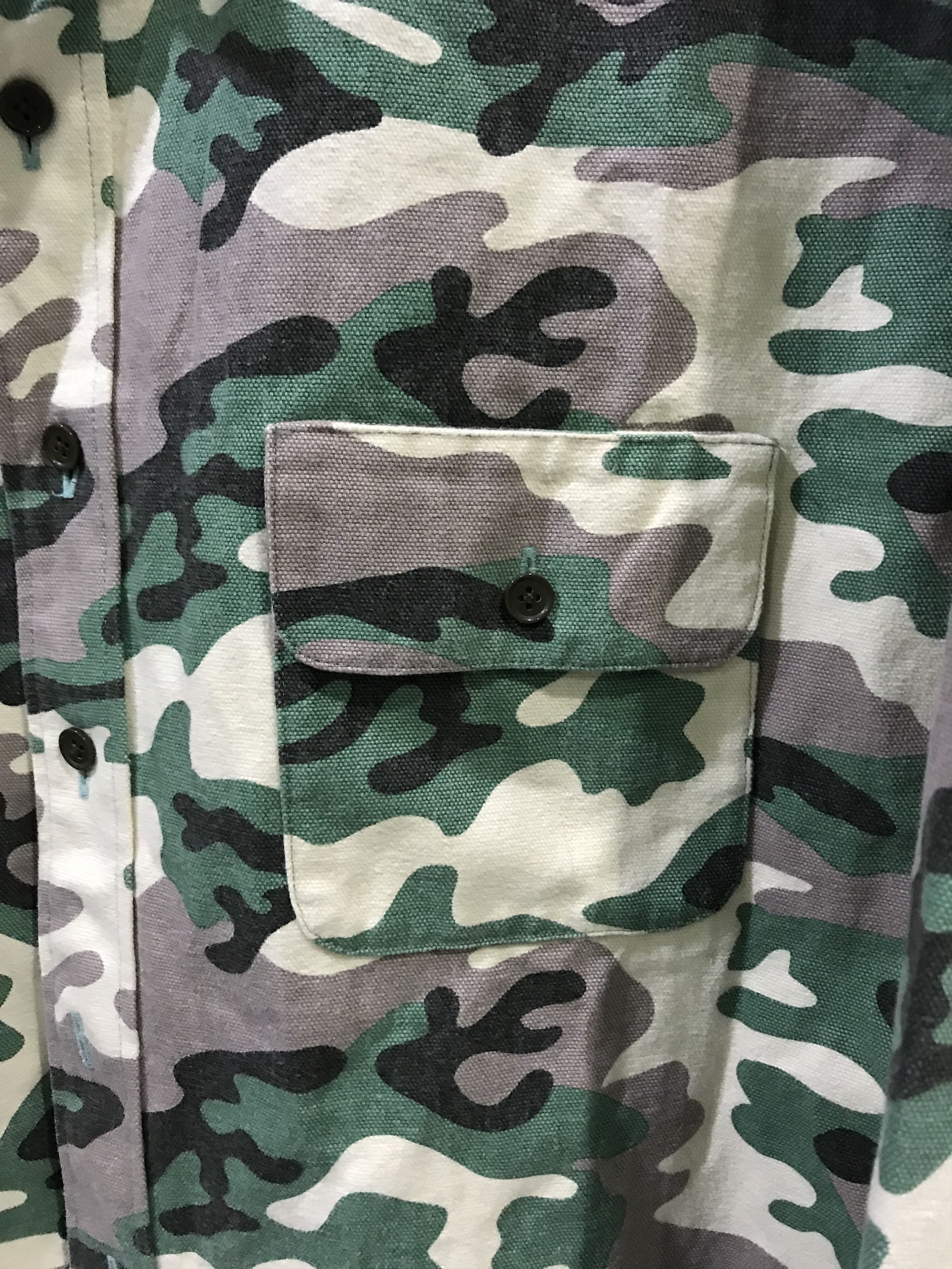 Japanese Brand EXPANSION NYC Japan Woodland Camo Duck Canvas Shirt Size US M / EU 48-50 / 2 - 3 Thumbnail