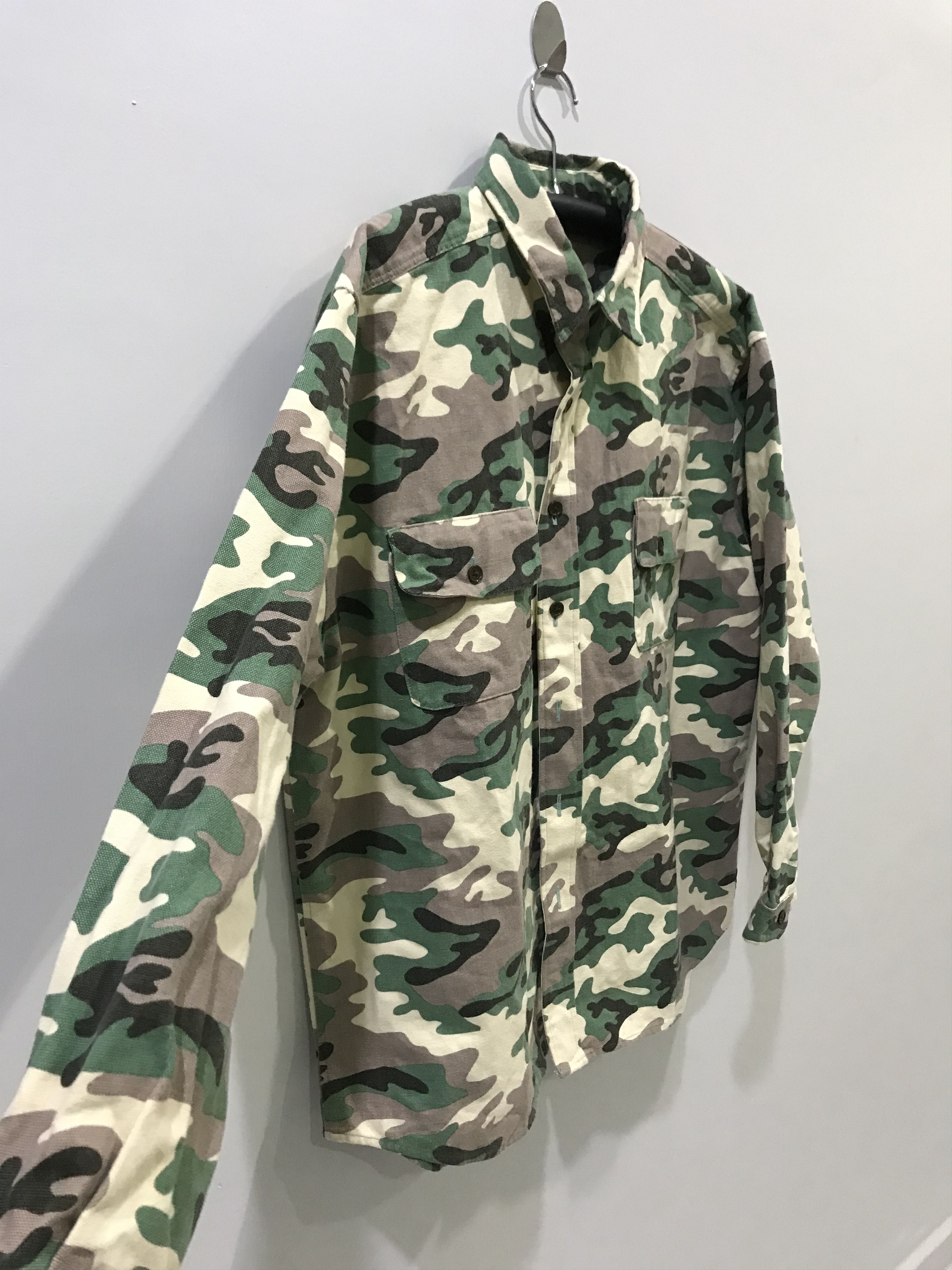 Japanese Brand EXPANSION NYC Japan Woodland Camo Duck Canvas Shirt Size US M / EU 48-50 / 2 - 5 Thumbnail