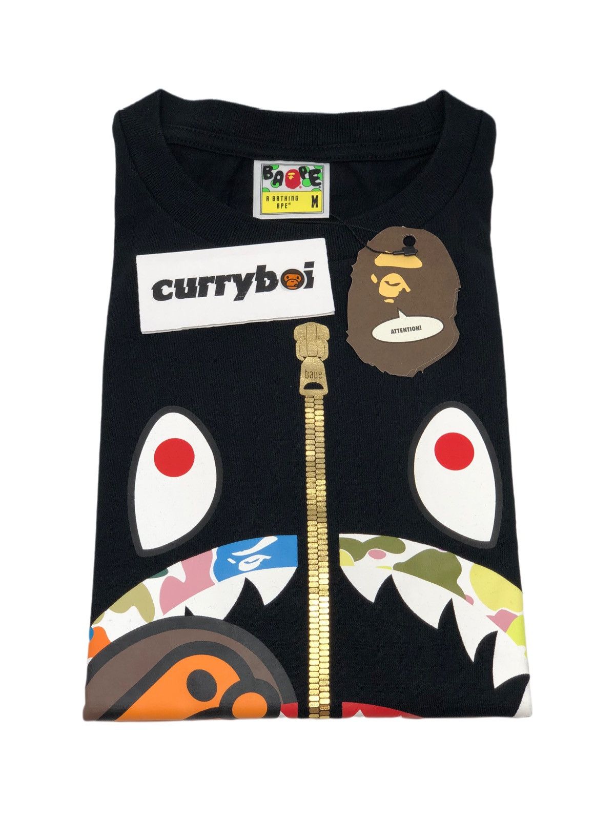 Bape BAPE Multi Camo Milo Shark Tee Black Size US M / EU 48-50 / 2 - 3 Thumbnail