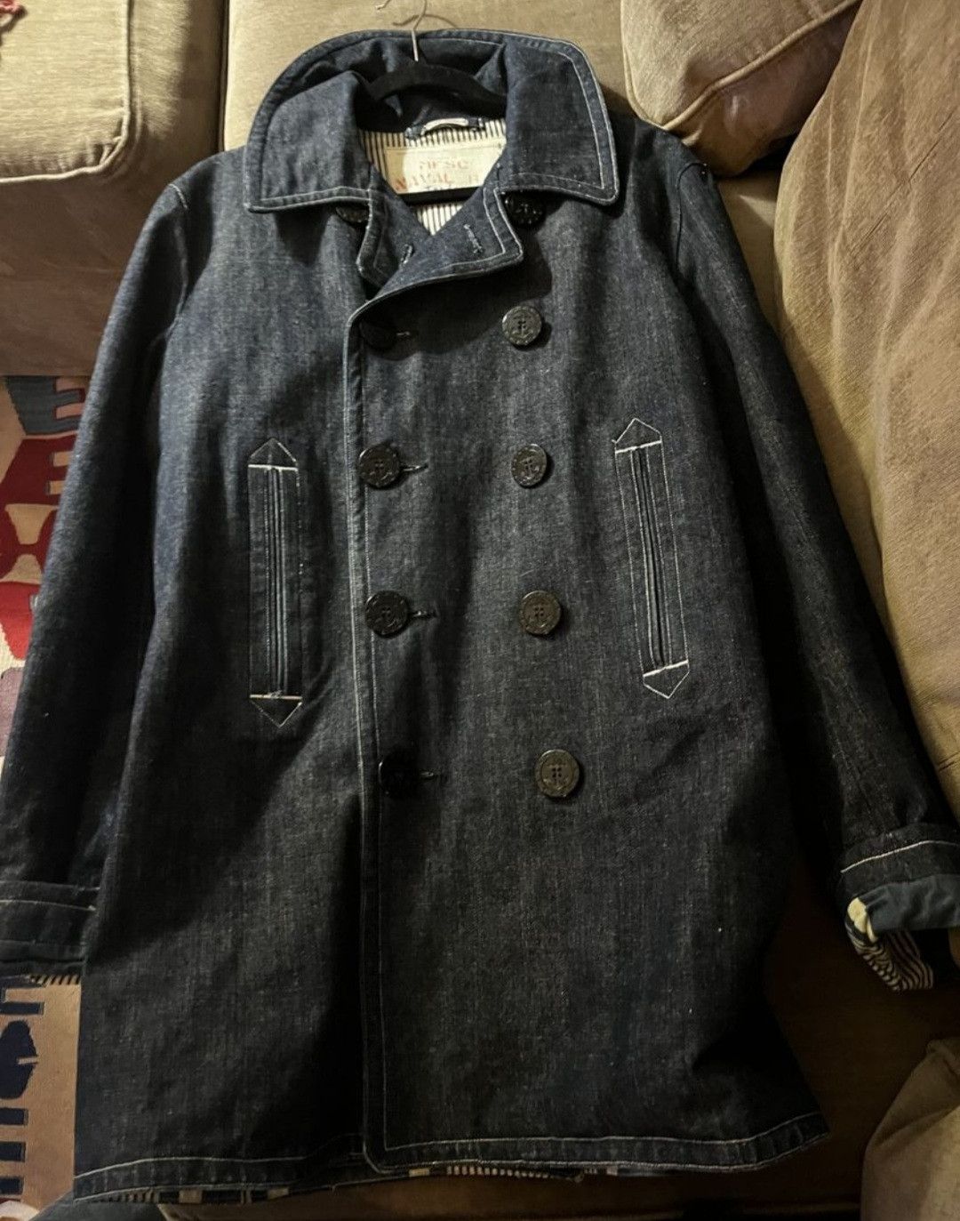 Mister Freedom Okinawa Denim Peacoat Grailed