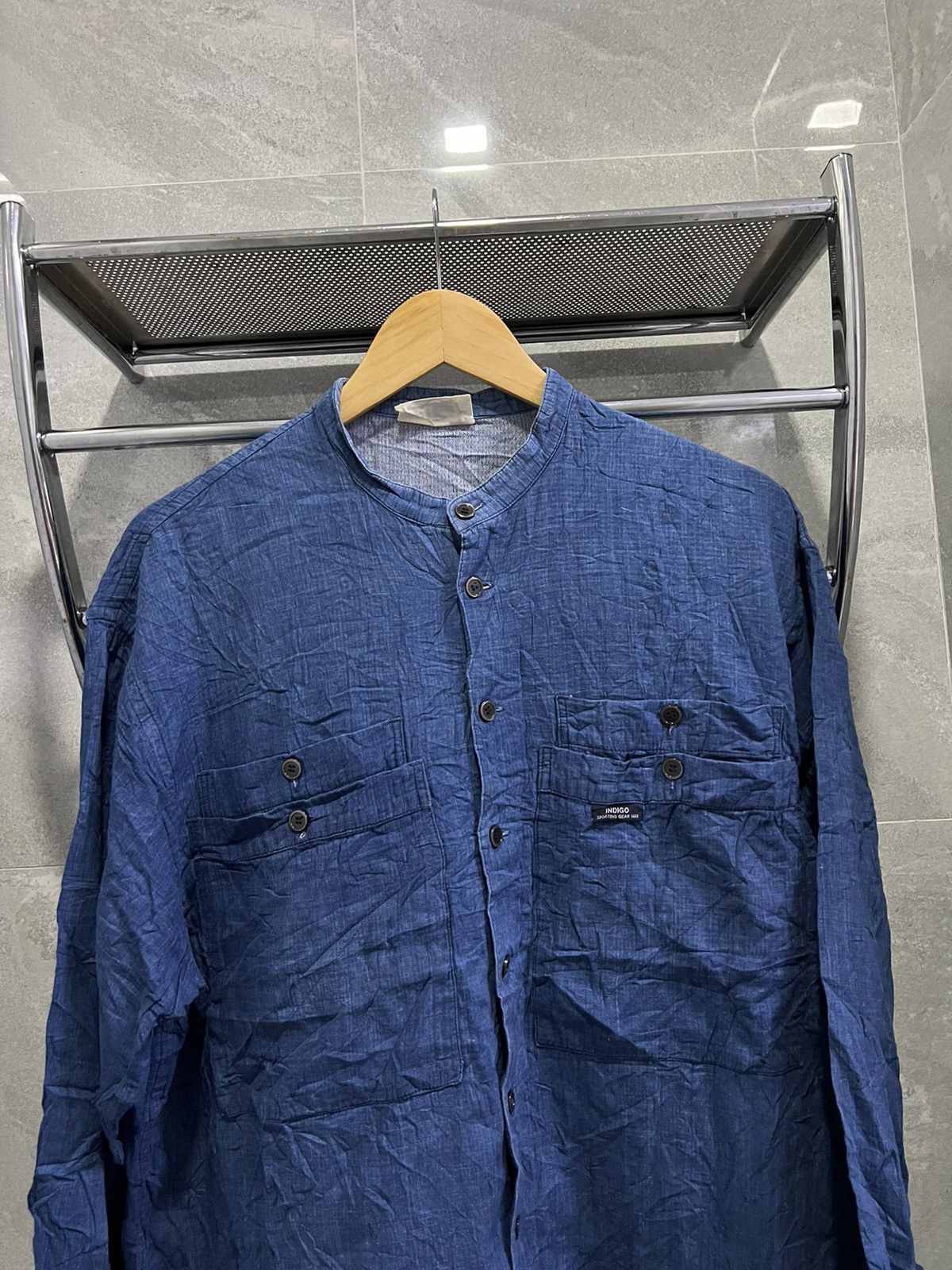 レア　HAI SPORTING GEAR イッセイミヤケ　インディゴシャツ　M 希少✨HAI SPORTING GEAR イッセイミヤケ インディゴ シャツ
