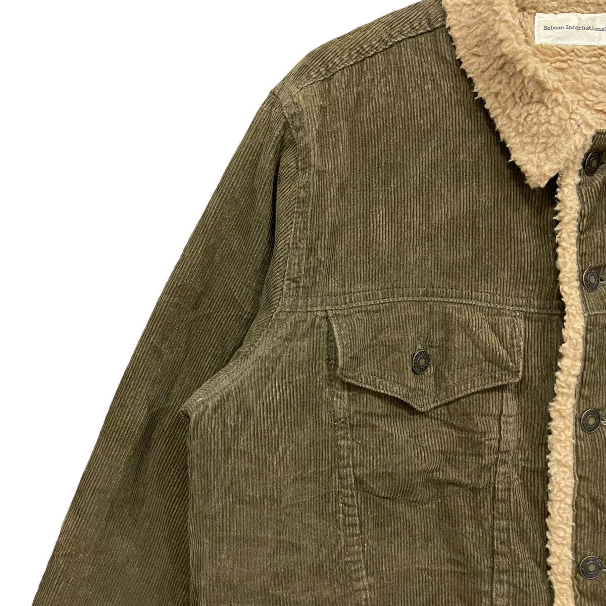 Vintage Vintage 90s Bobson International Shearling Corduroy Jacket Size US L / EU 52-54 / 3 - 9 Thumbnail