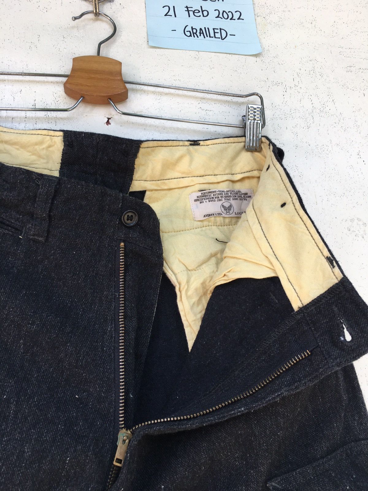 image of Avirex Cargo Wool Pants / Multipocket in Black, Men's (Size 32)