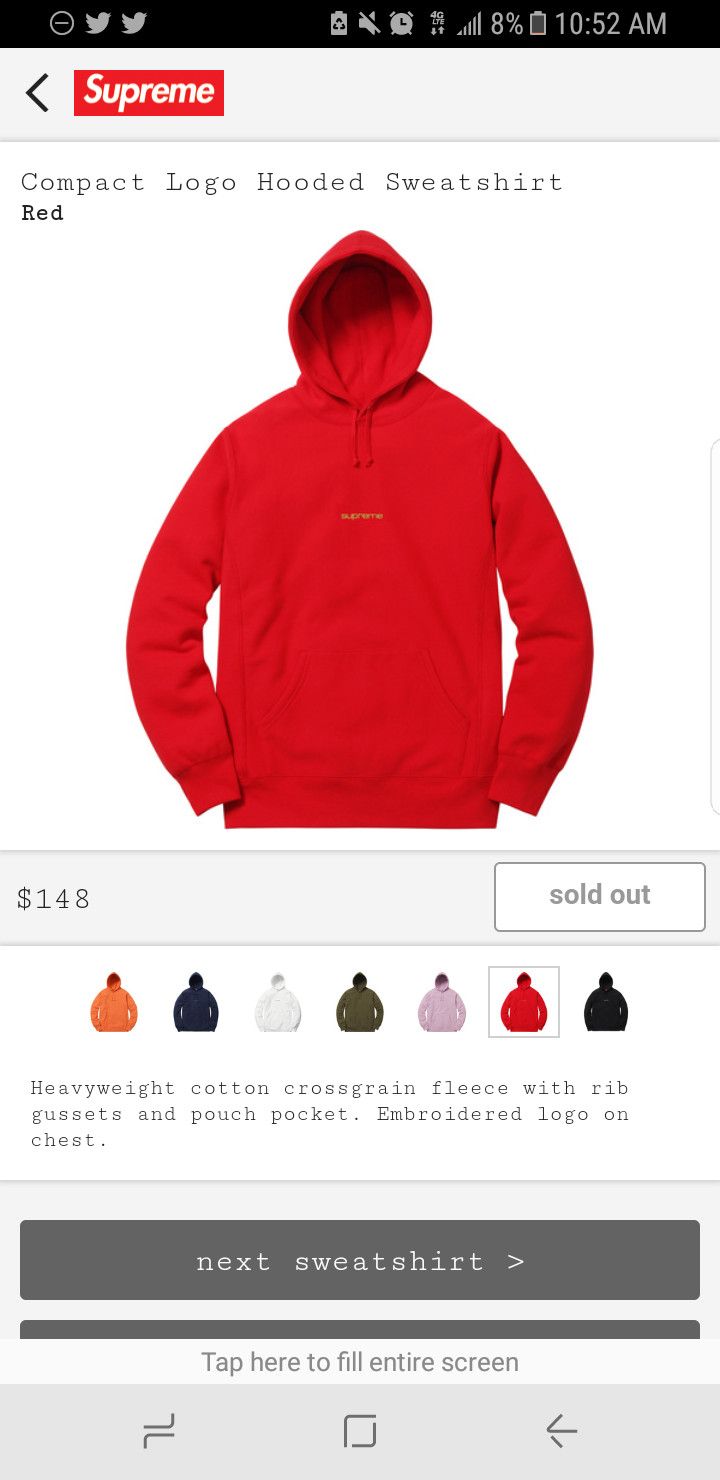 Supreme compact logo hoodie red online