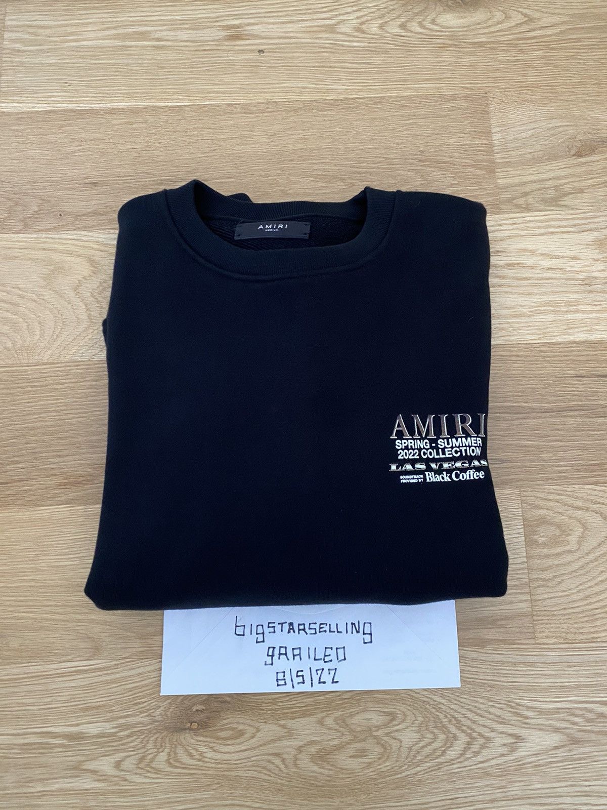 Amiri SS22 Black Coffee Las Vegas Invite Only Crewneck | Grailed