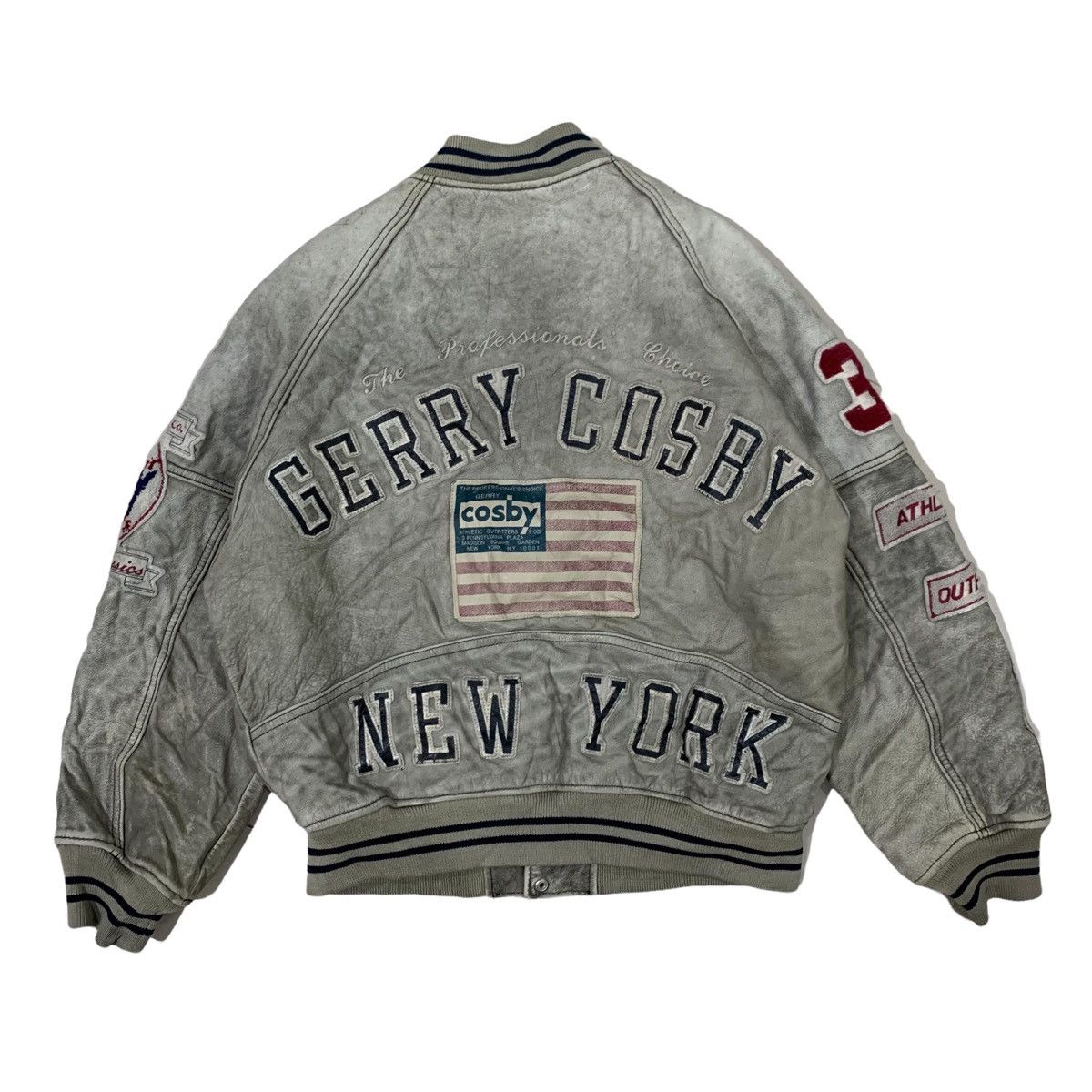 Vintage Vintage Gerry Cosby New York Leather Varsity Jacket | Grailed