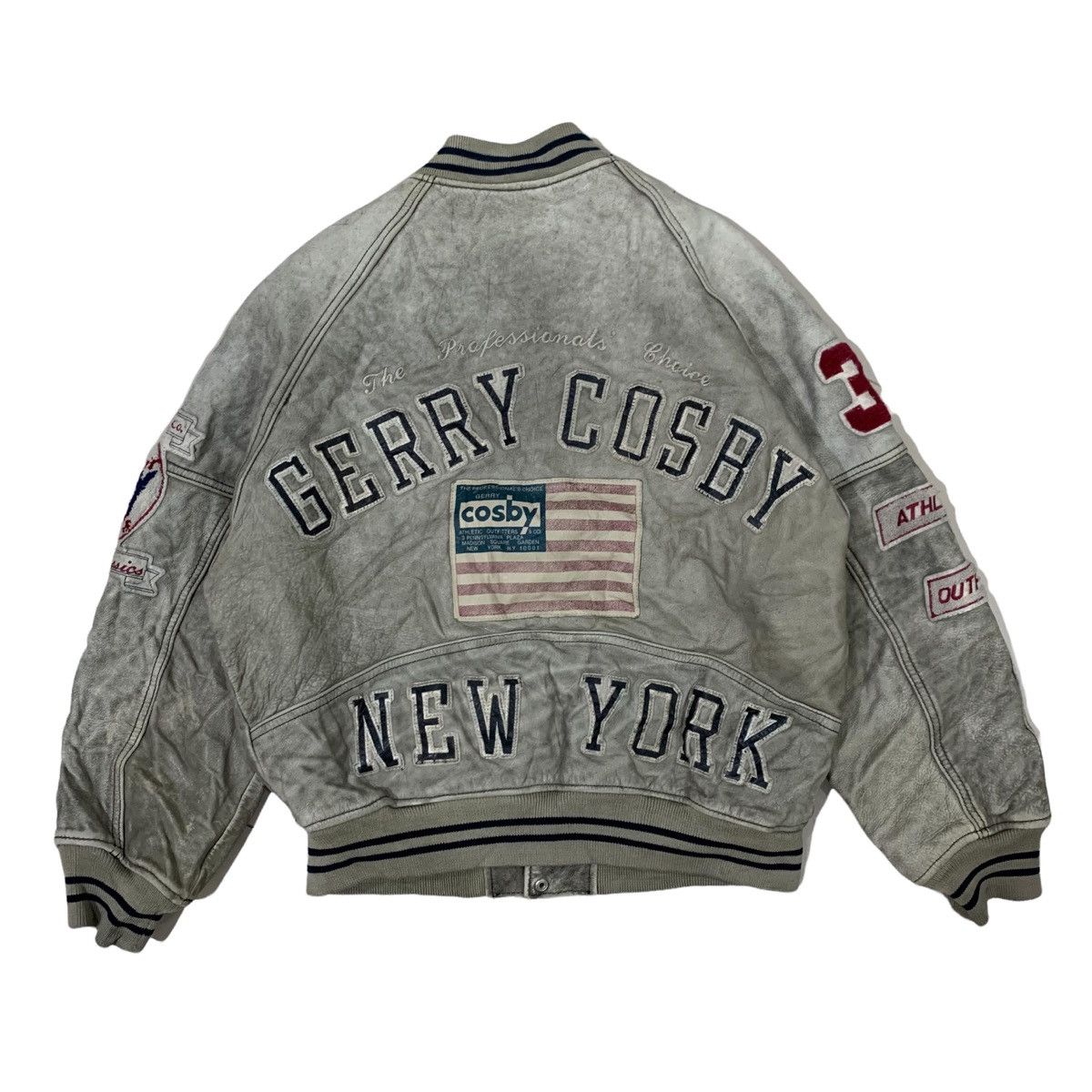 Vintage Vintage Gerry Cosby New York Leather Varsity Jacket Grailed