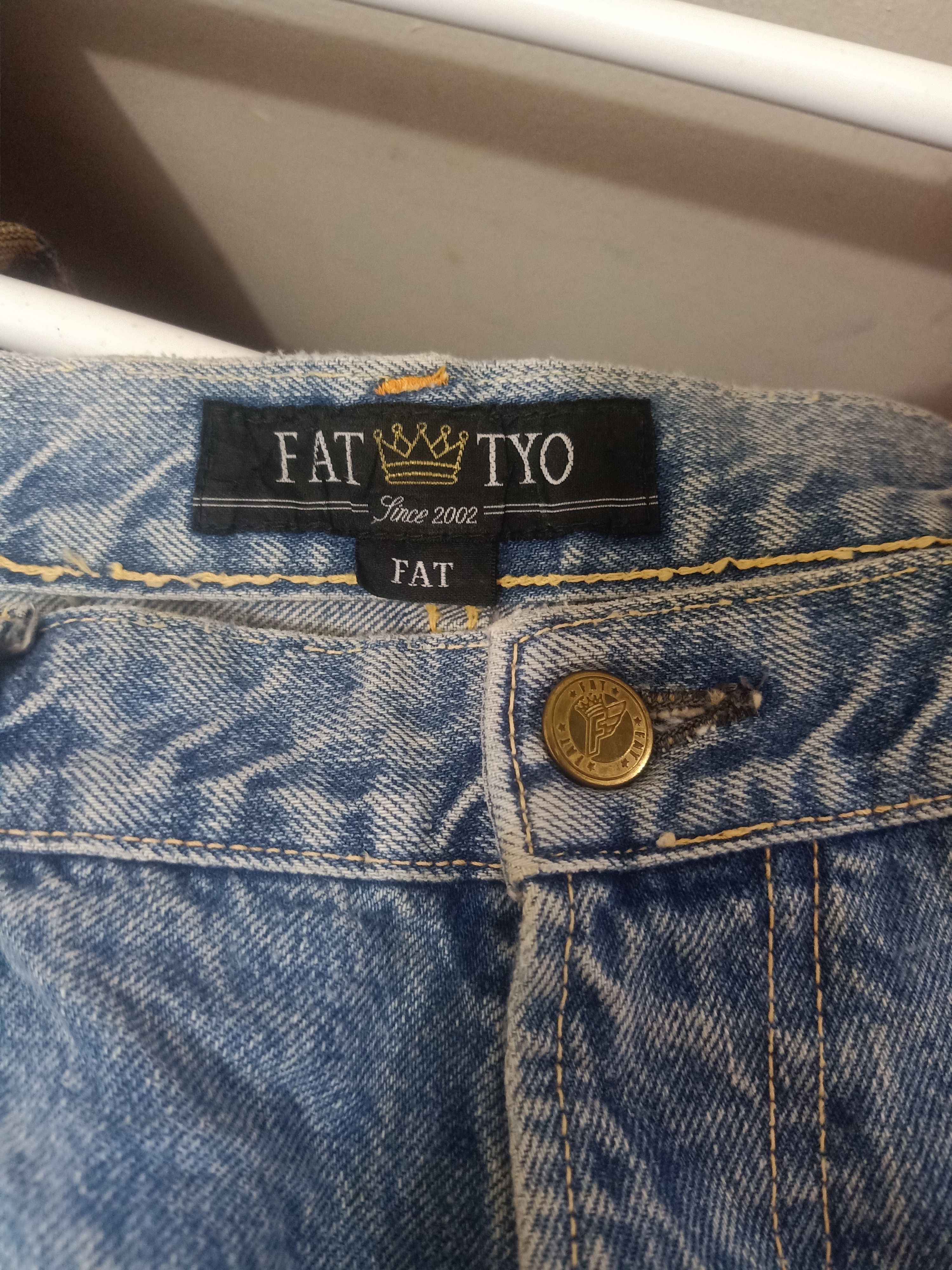Fat Tokyo Vtg Baggy Fat Tokyo Japan Selvedge Denim Distressed Jeans Size US 35 - 15 Thumbnail