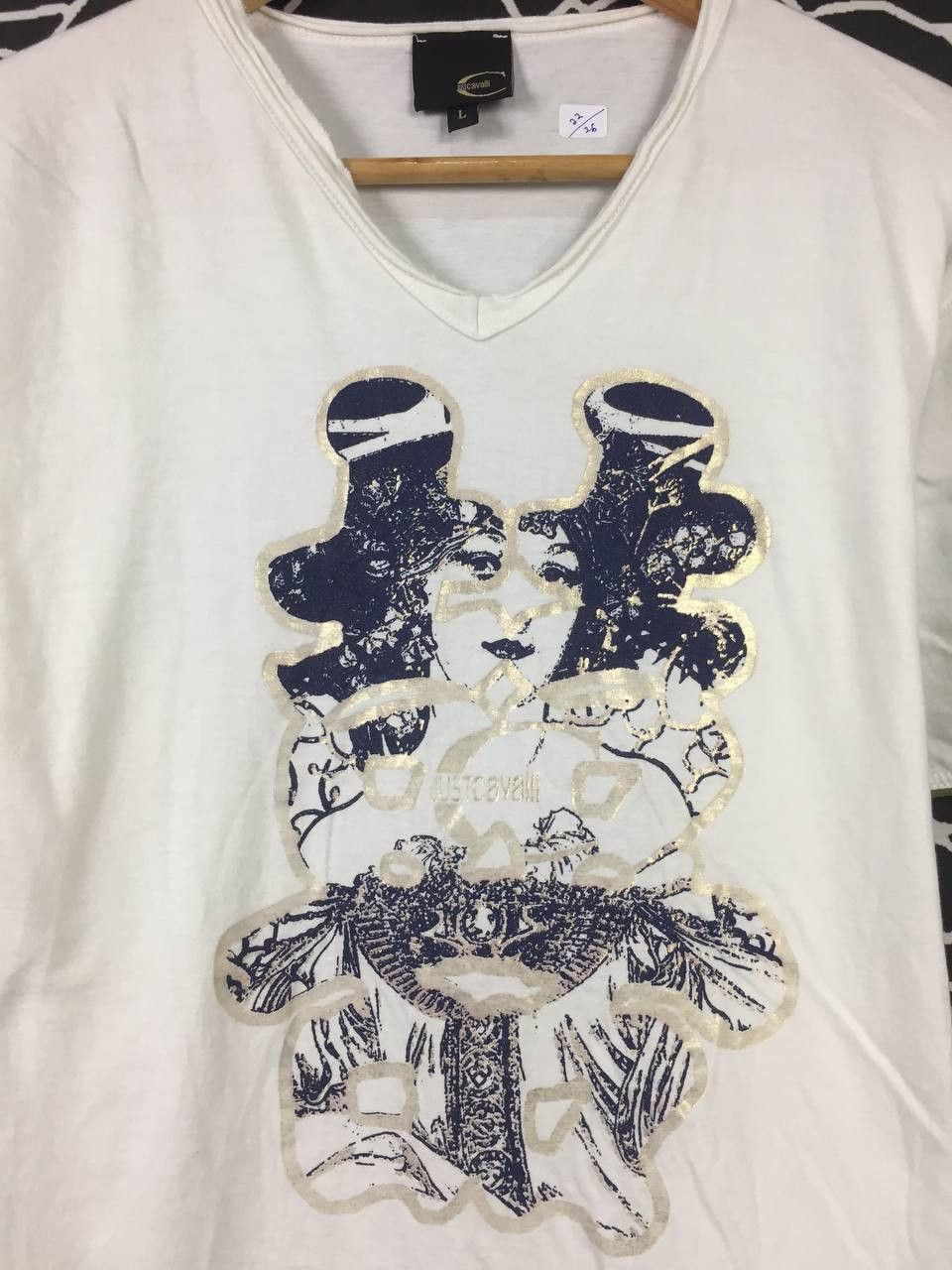 Just Cavalli Just Cavalli Roberto Cavalli Overprint Women Graphic Tee Size US L / EU 52-54 / 3 - 4 Thumbnail
