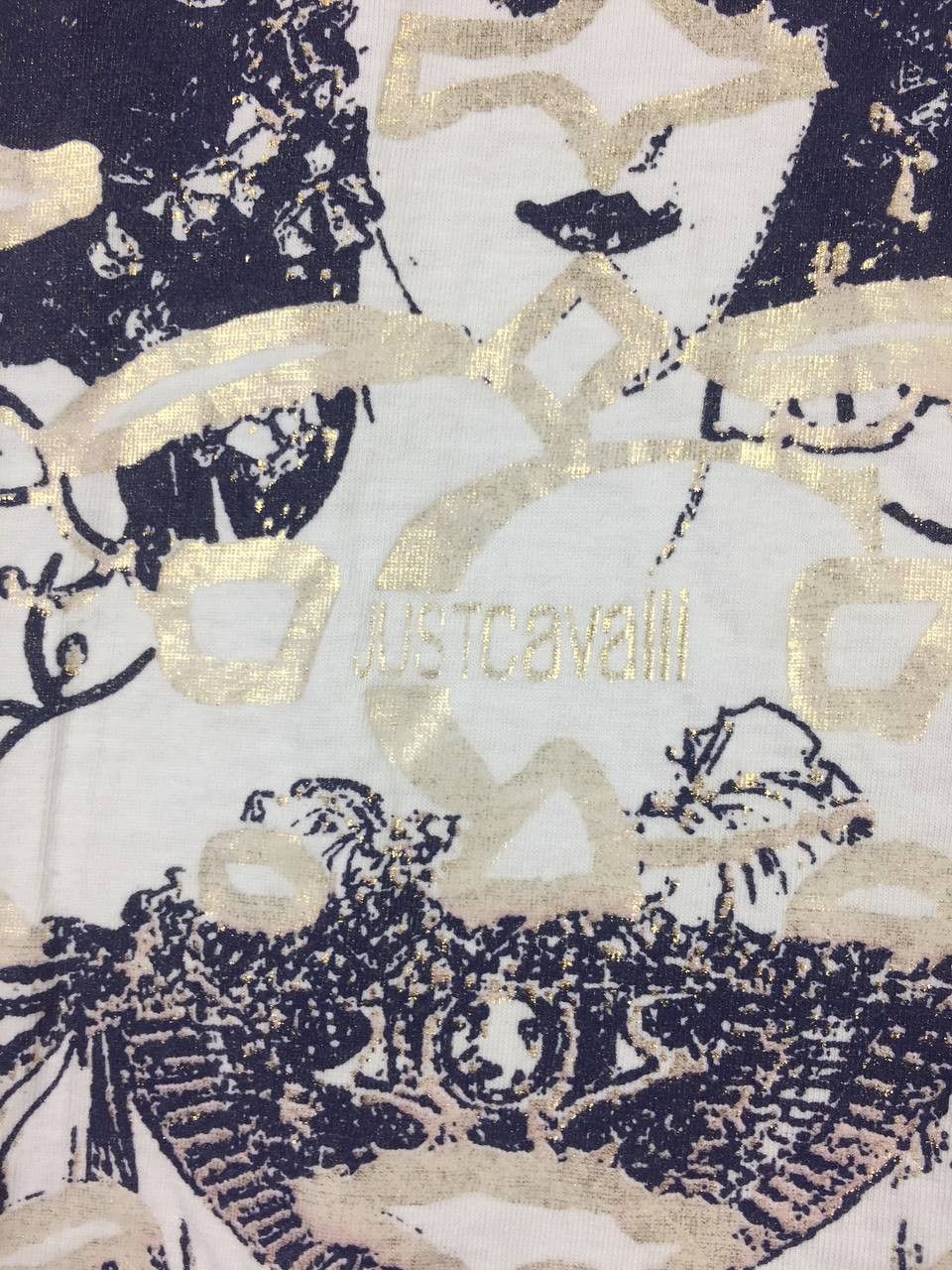 Just Cavalli Just Cavalli Roberto Cavalli Overprint Women Graphic Tee Size US L / EU 52-54 / 3 - 3 Thumbnail