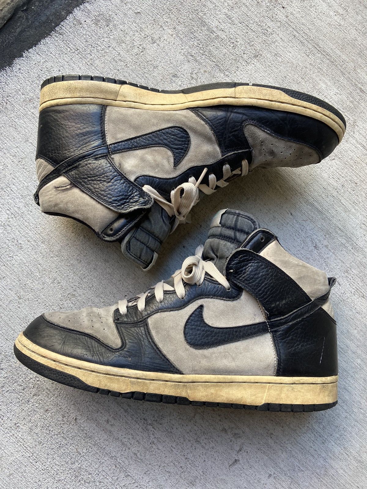 Nike Dunk High Grey Suede Navy Blue Leather High Top Shoes