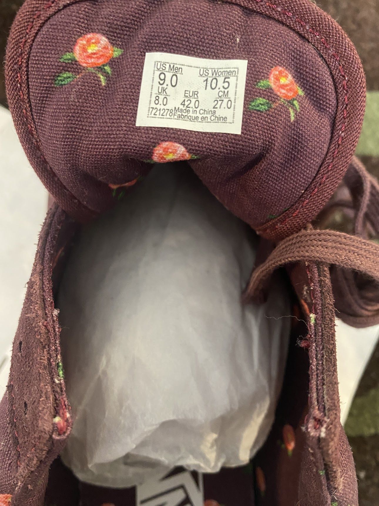 Jun Takahashi VAULT X UNDERCOVER OG OLD SKOOL LX FLORAL FLOWERS BORDEAUX Size US 9 / EU 42 - 10 Thumbnail