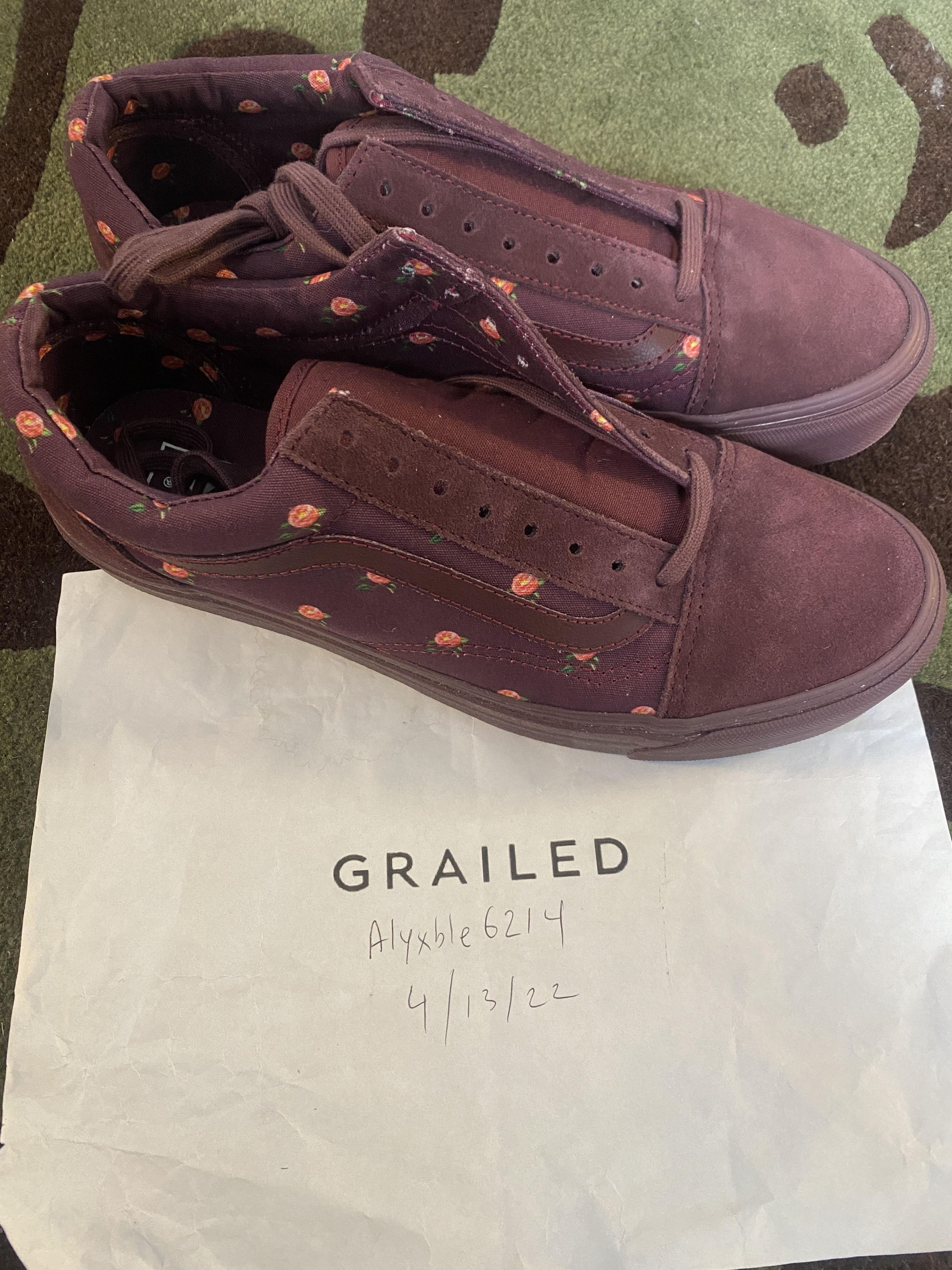 Jun Takahashi VAULT X UNDERCOVER OG OLD SKOOL LX FLORAL FLOWERS BORDEAUX Size US 9 / EU 42 - 2 Thumbnail