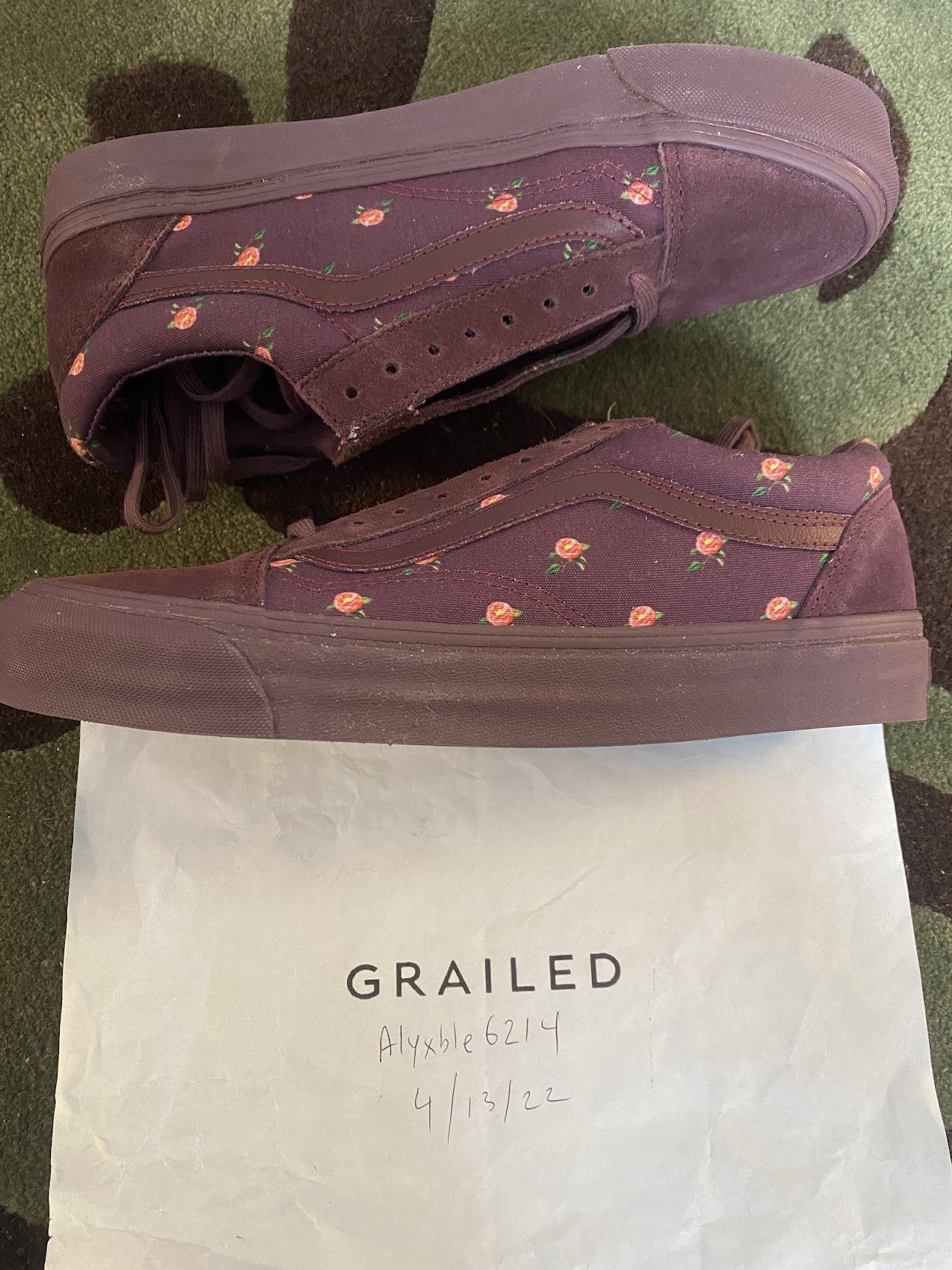 Jun Takahashi VAULT X UNDERCOVER OG OLD SKOOL LX FLORAL FLOWERS BORDEAUX Size US 9 / EU 42 - 7 Thumbnail