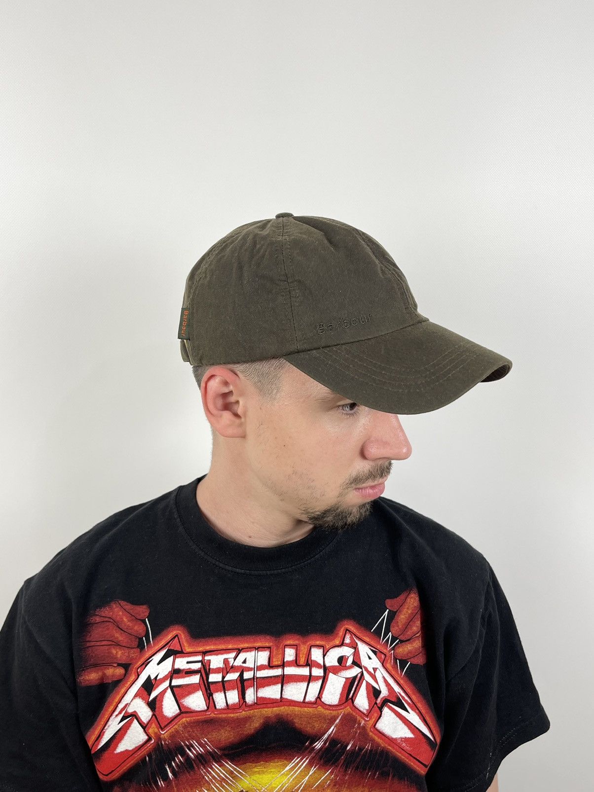 Barbour Barbour Waxed Cotton Olive Khaki Cap Size ONE SIZE - 3 Thumbnail