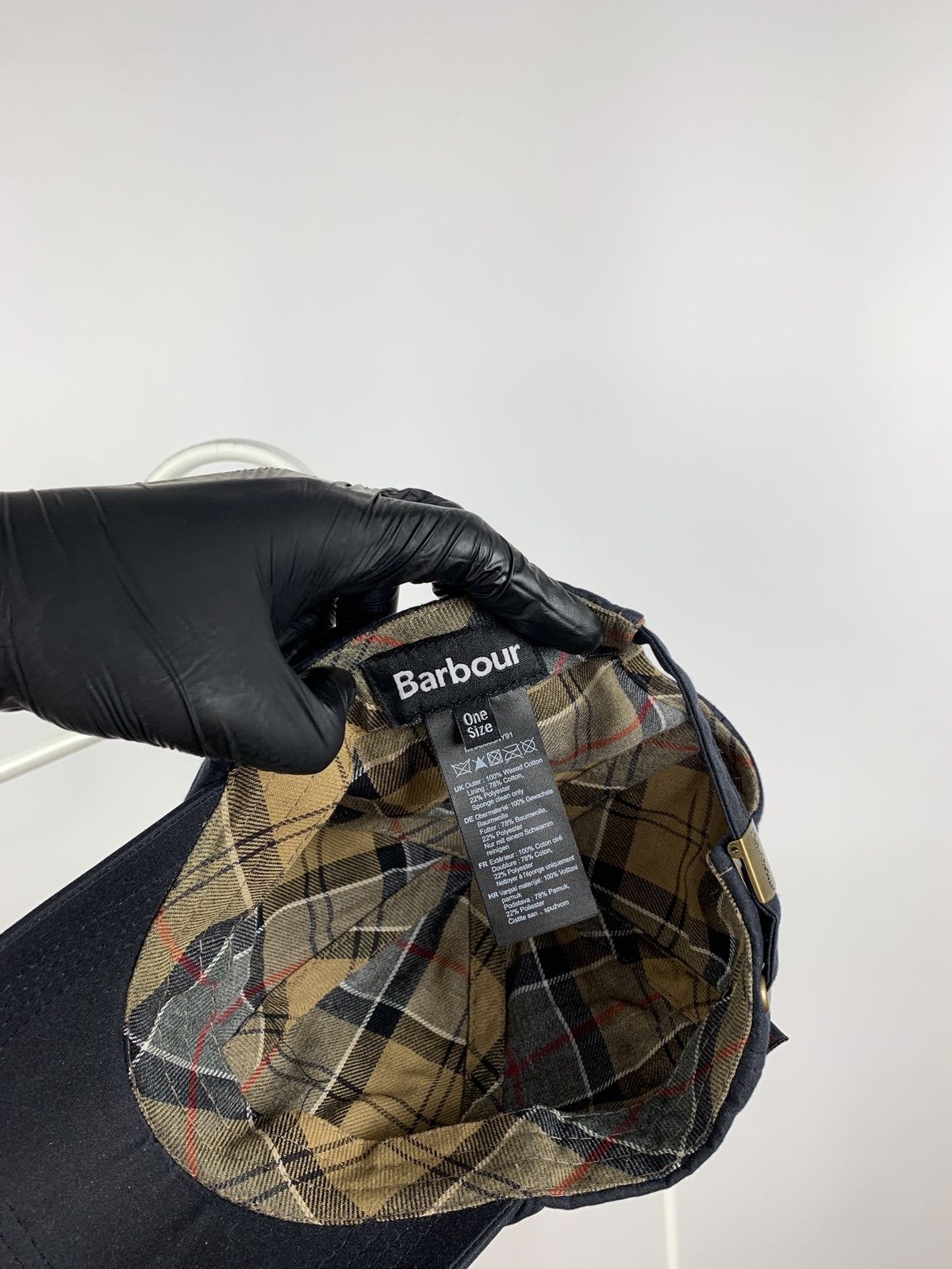 Barbour Barbour Waxed Cotton Navy Blue Cap Size ONE SIZE - 17 Thumbnail