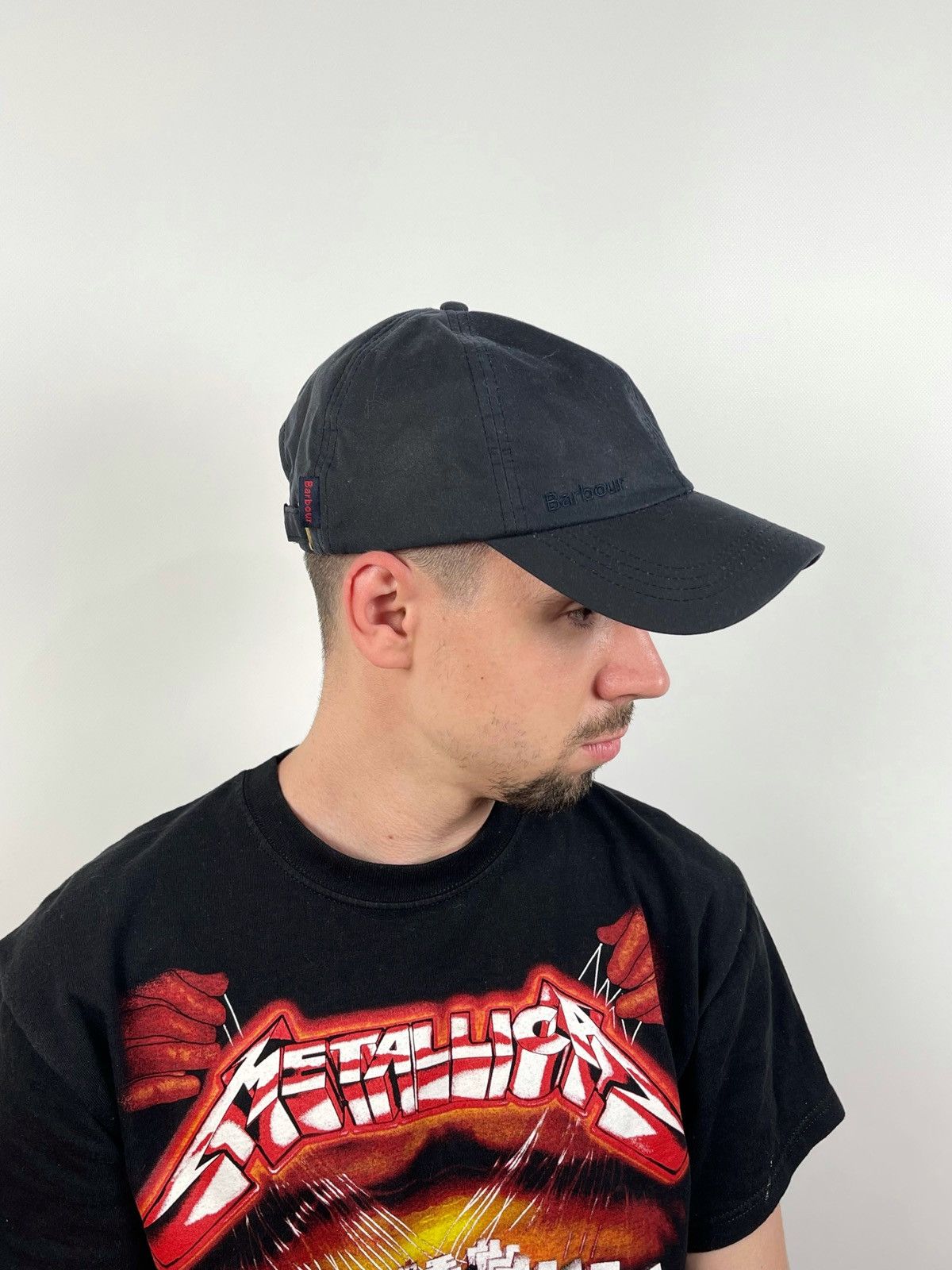 Barbour Barbour Waxed Cotton Navy Blue Cap Size ONE SIZE - 3 Thumbnail