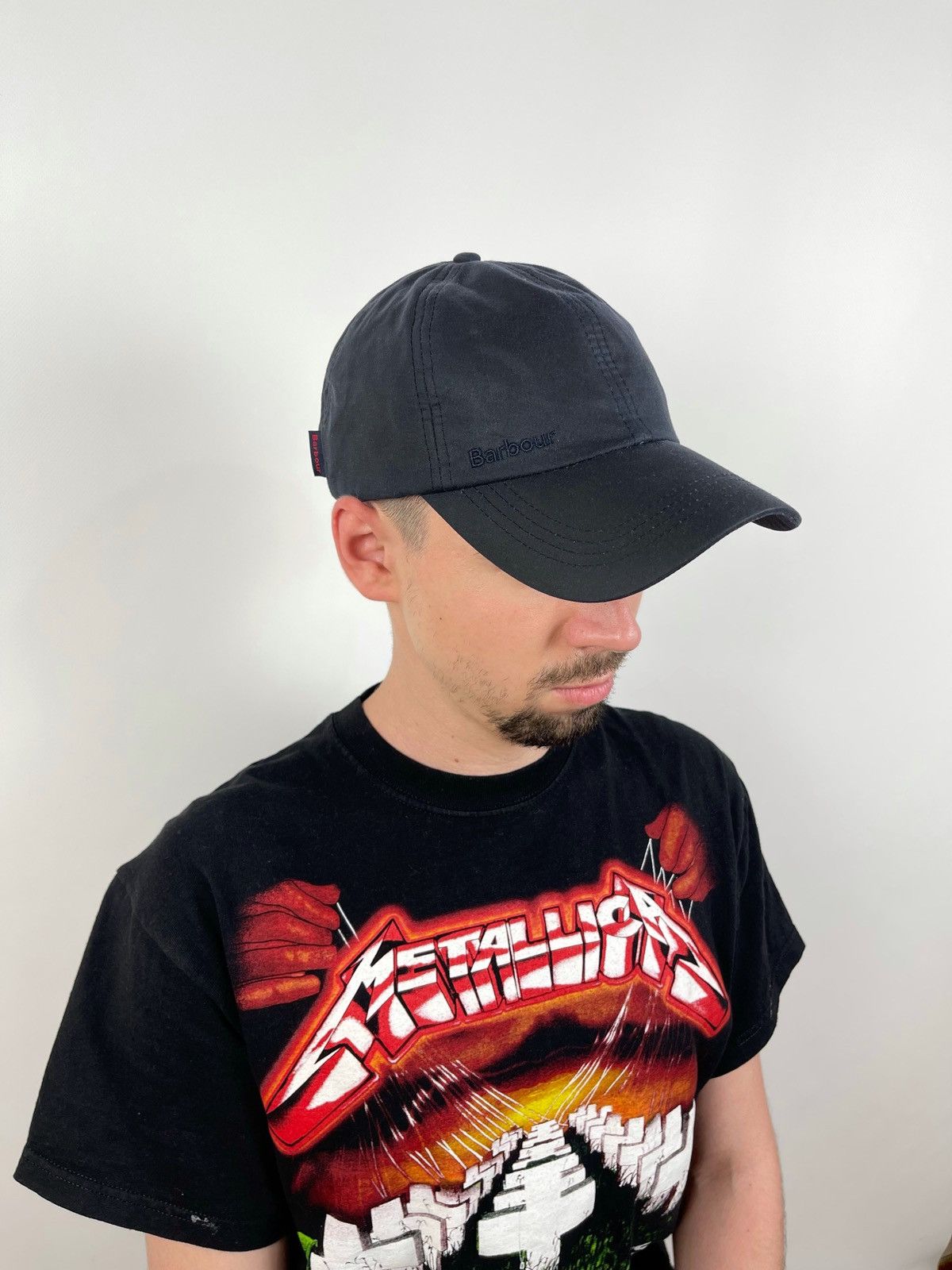Barbour Barbour Waxed Cotton Navy Blue Cap Size ONE SIZE - 1 Thumbnail