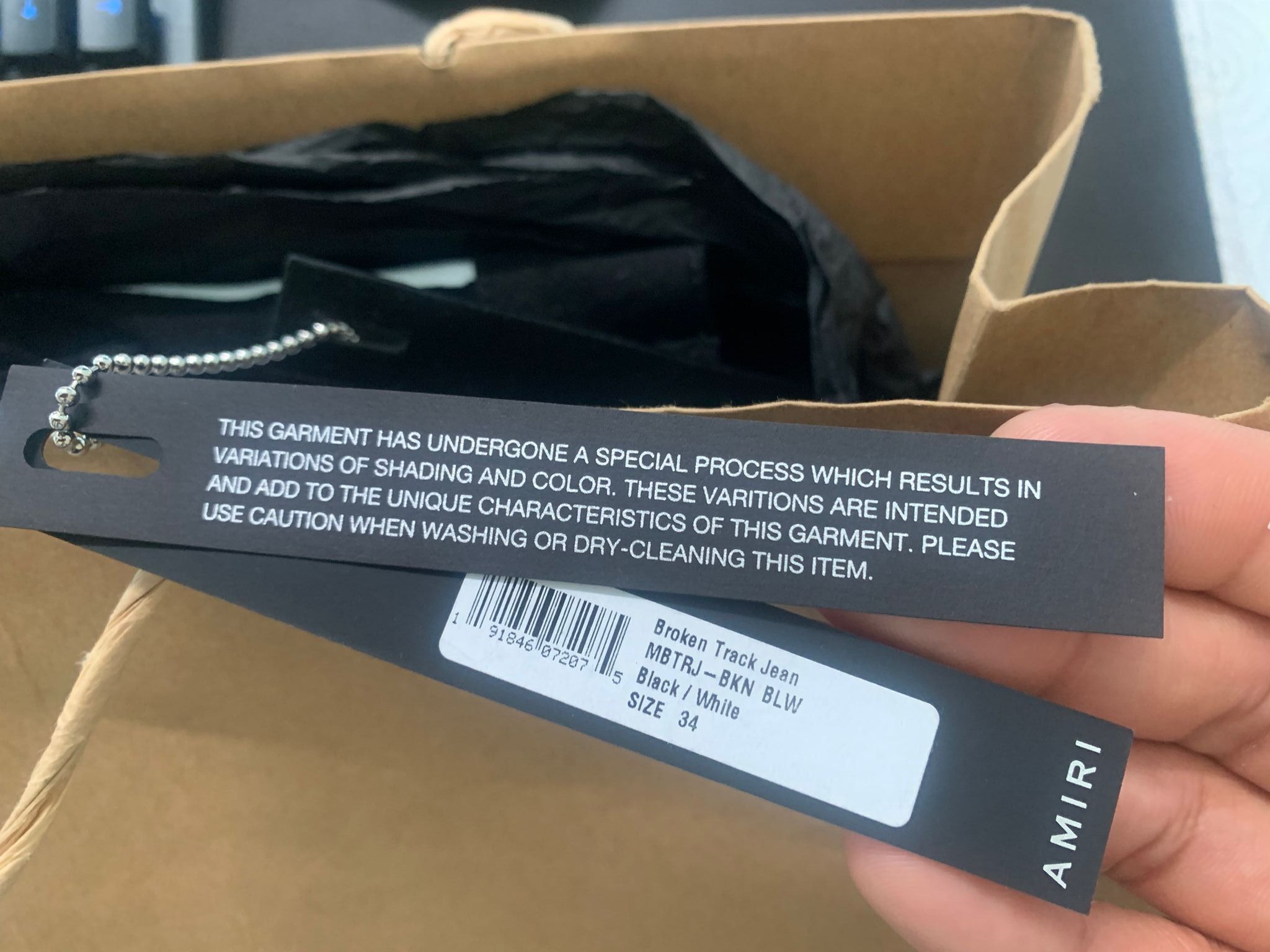 Amiri Amiri Broken Track Jeans SS18 (Waist 34) Black & White Size US 34 / EU 50 - 7 Thumbnail