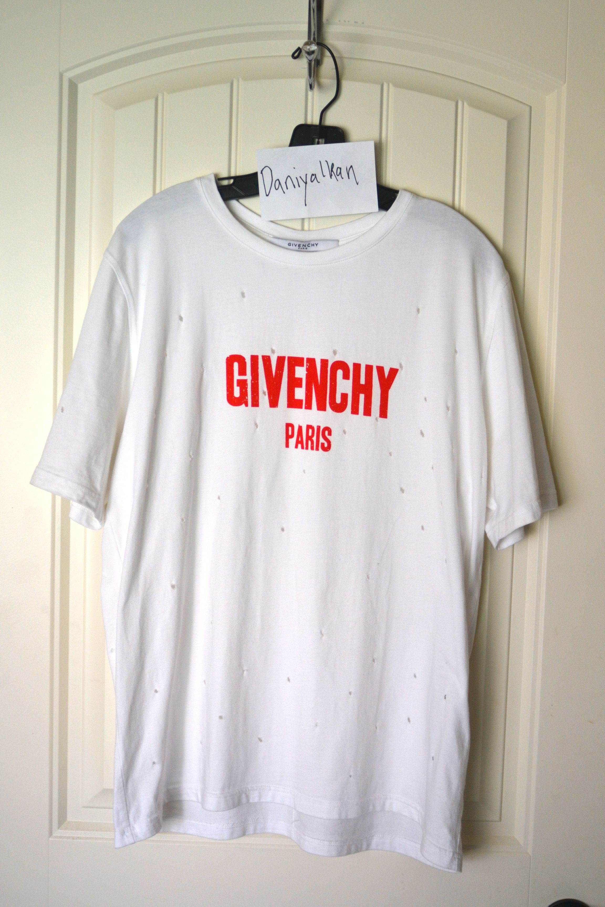 Givenchy Distressed Red Logo T Shirt Grailed