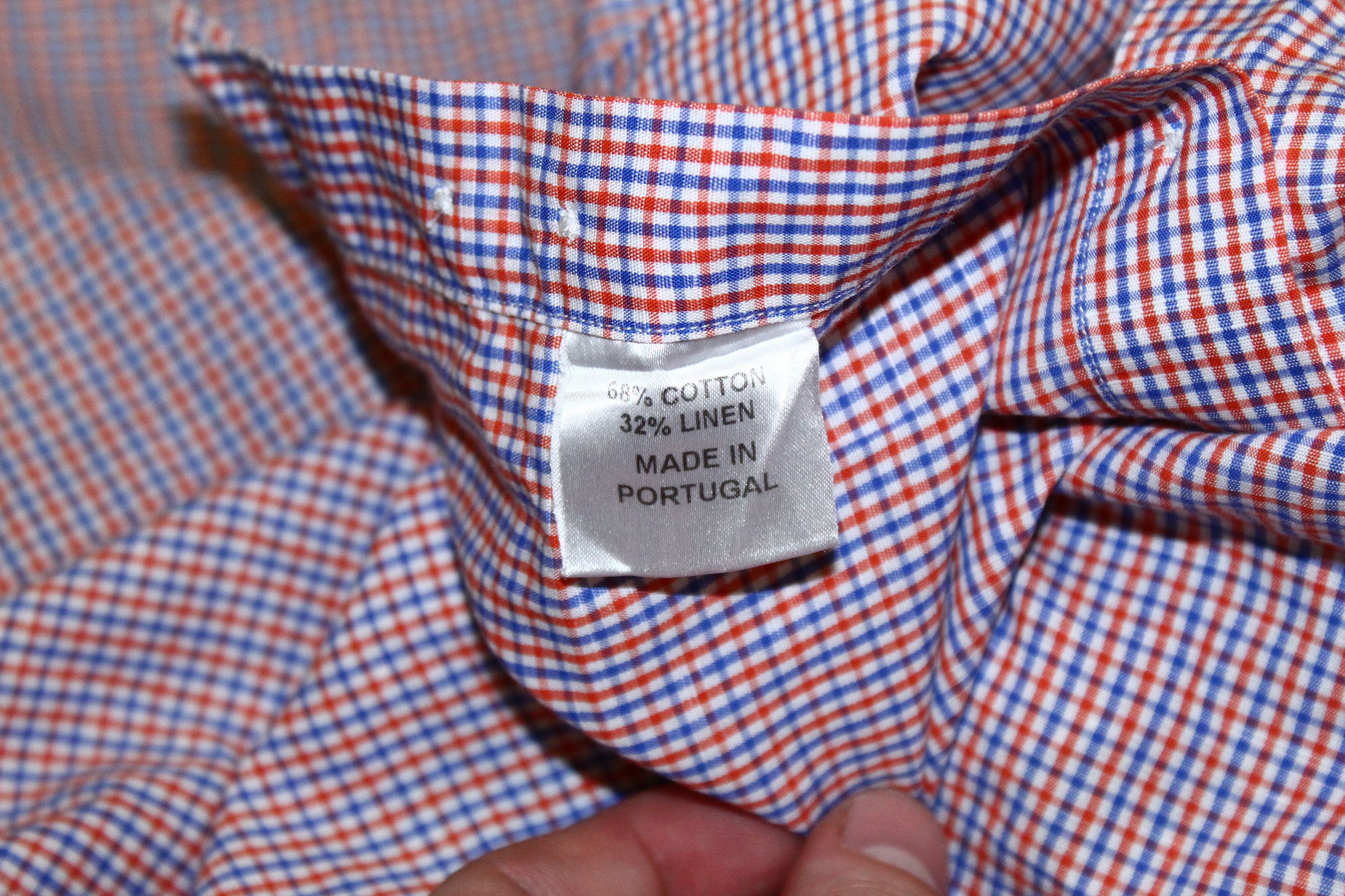 Alfred Dunhill Dunhill Engineered Fit Checkered Linen Blend Casual Shirt Size US L / EU 52-54 / 3 - 8 Thumbnail