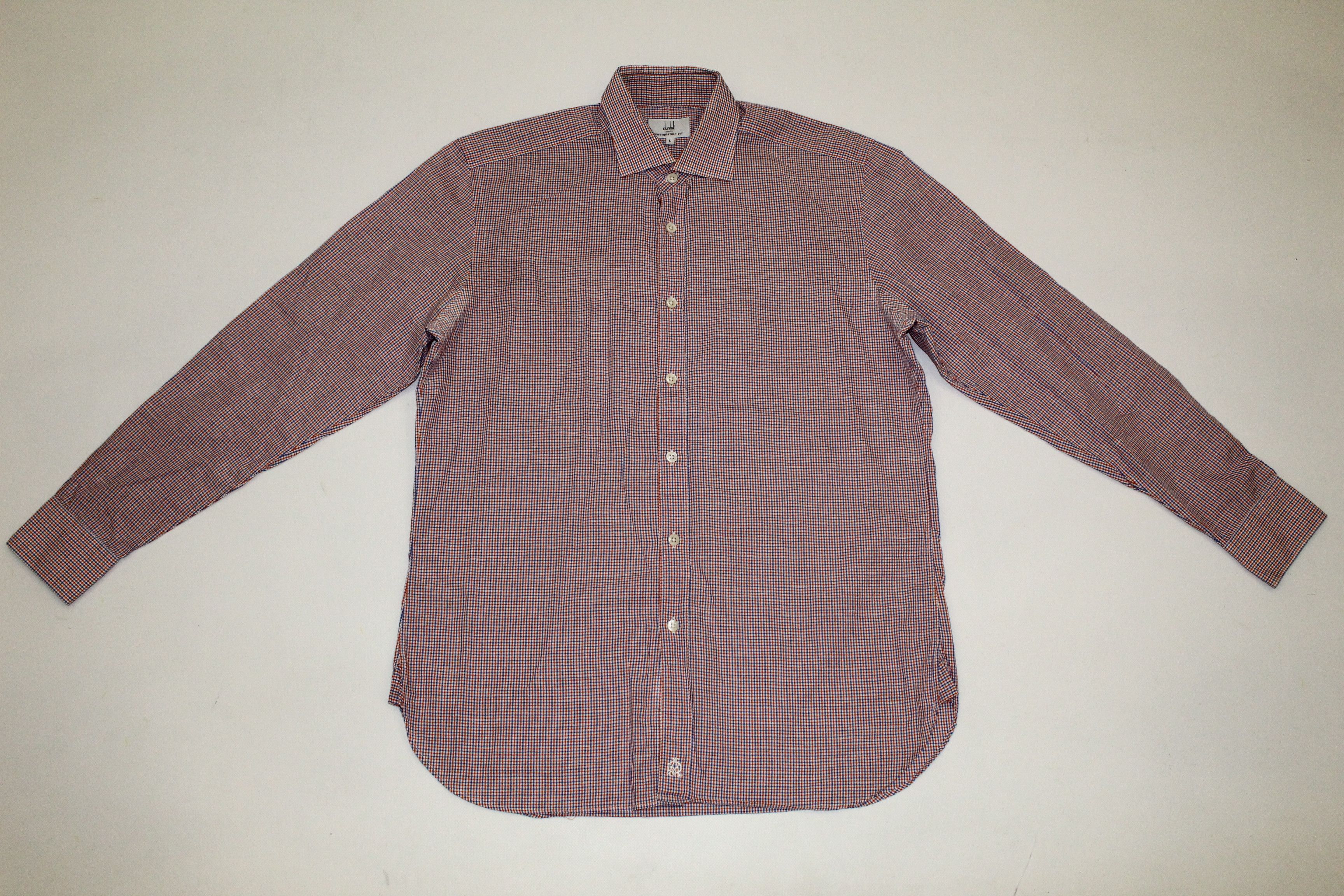 Alfred Dunhill Dunhill Engineered Fit Checkered Linen Blend Casual Shirt Size US L / EU 52-54 / 3 - 3 Thumbnail