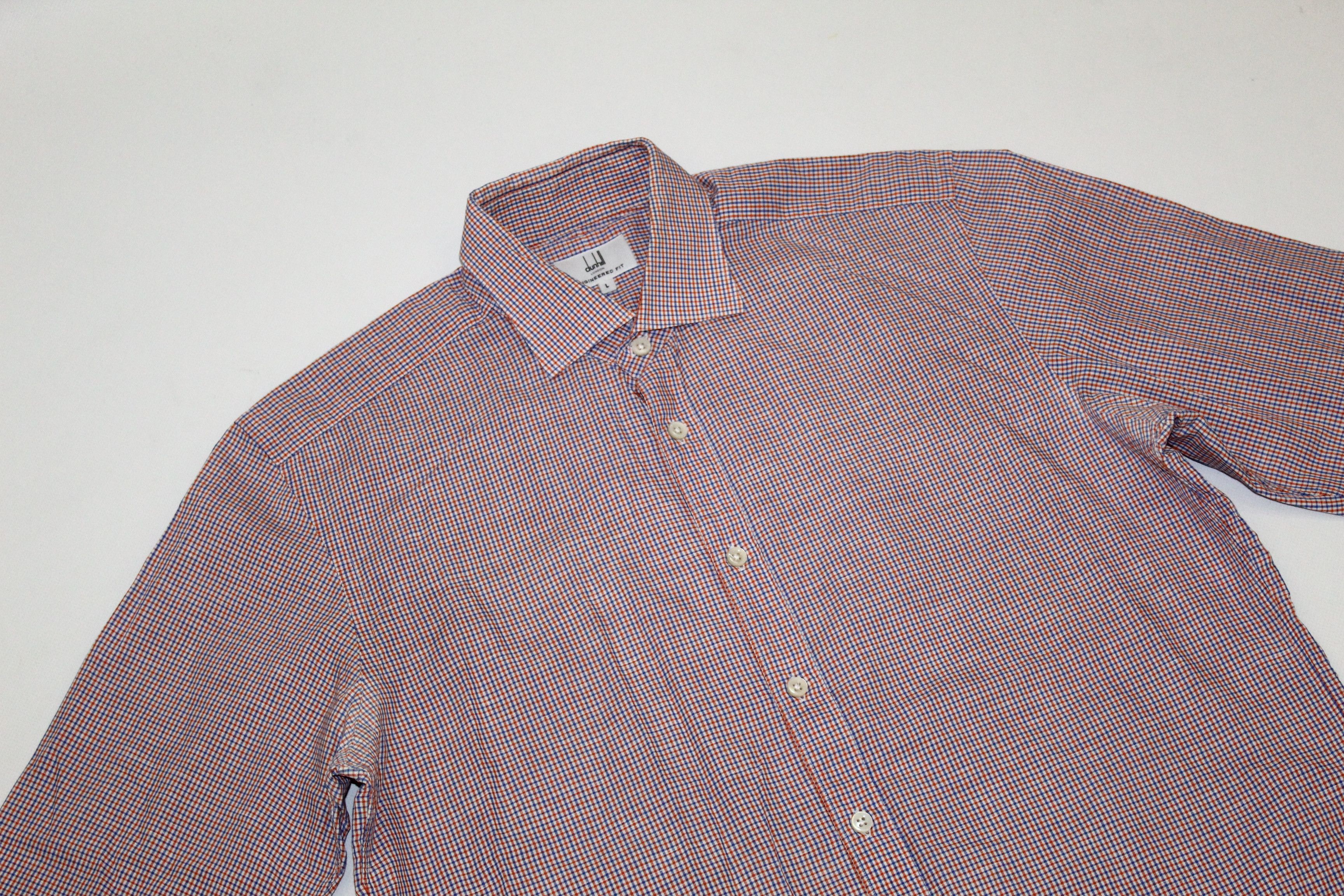 Alfred Dunhill Dunhill Engineered Fit Checkered Linen Blend Casual Shirt Size US L / EU 52-54 / 3 - 4 Thumbnail