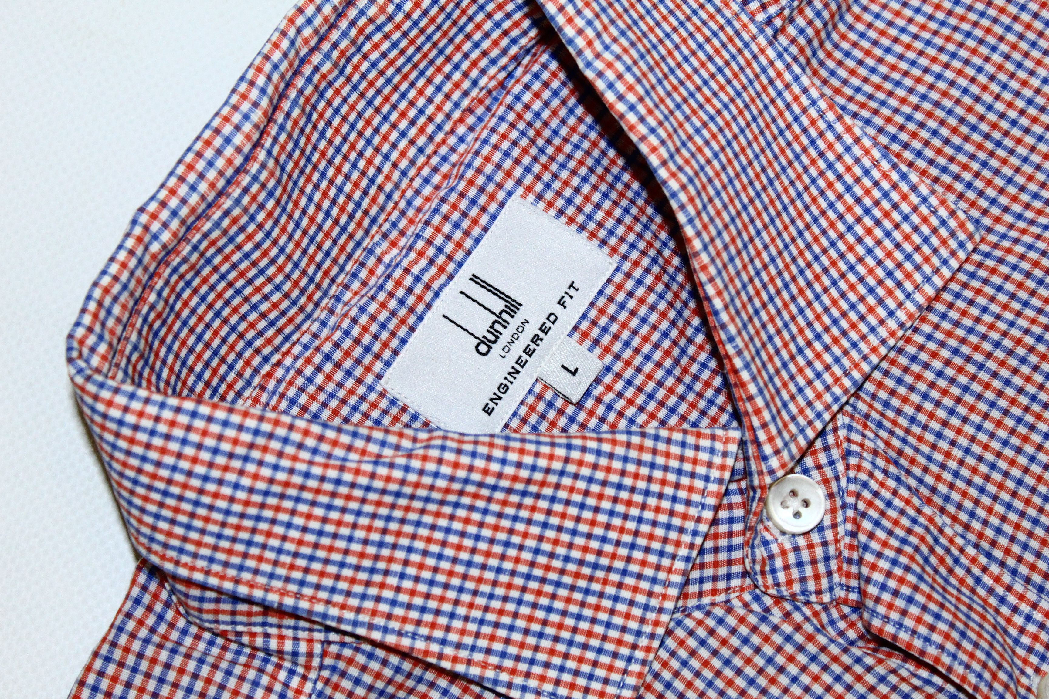 Alfred Dunhill Dunhill Engineered Fit Checkered Linen Blend Casual Shirt Size US L / EU 52-54 / 3 - 7 Thumbnail