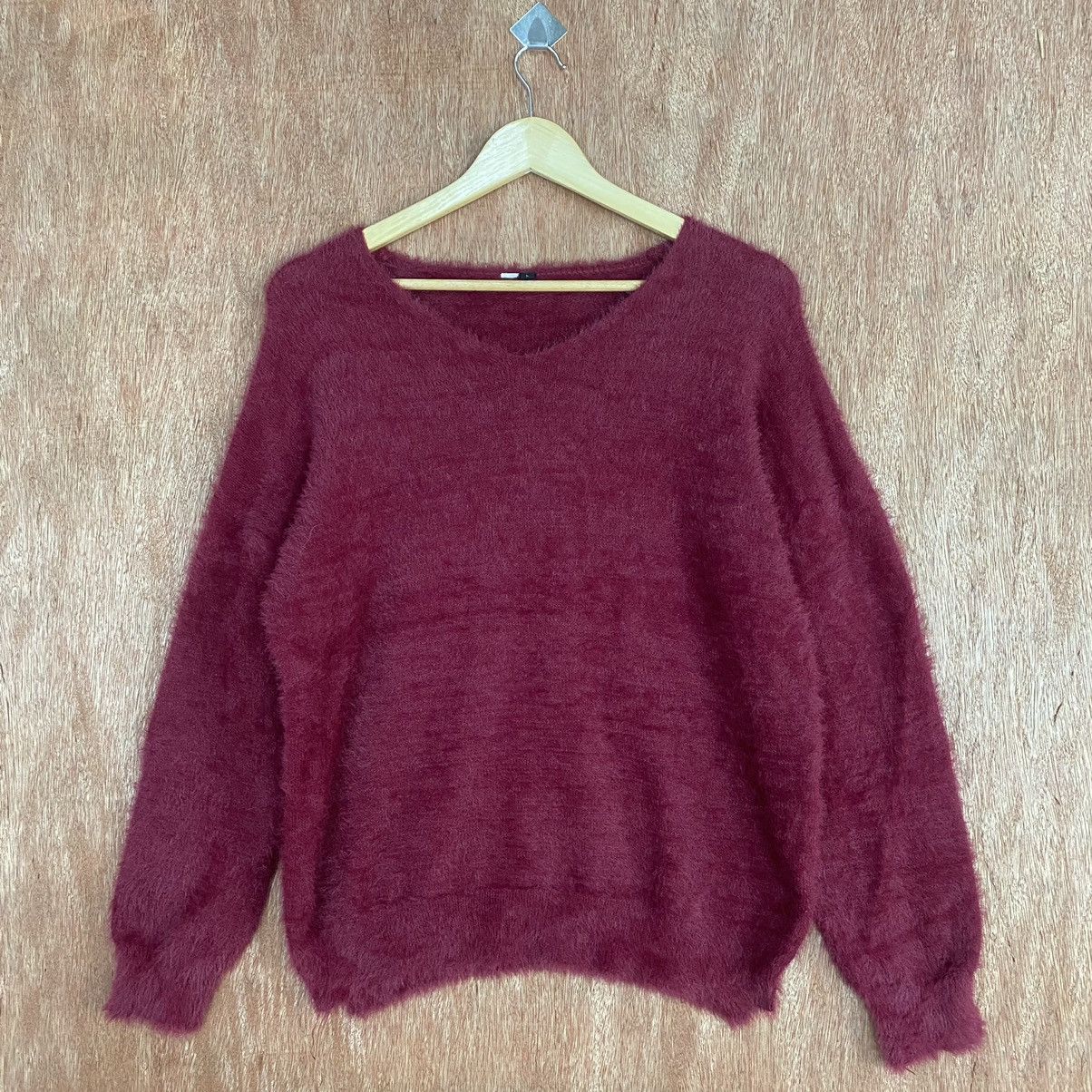 Homespun Knitwear Japanese Brand Red Mohair Shag Shaggy Knitwear Size US L / EU 52-54 / 3 - 3 Thumbnail