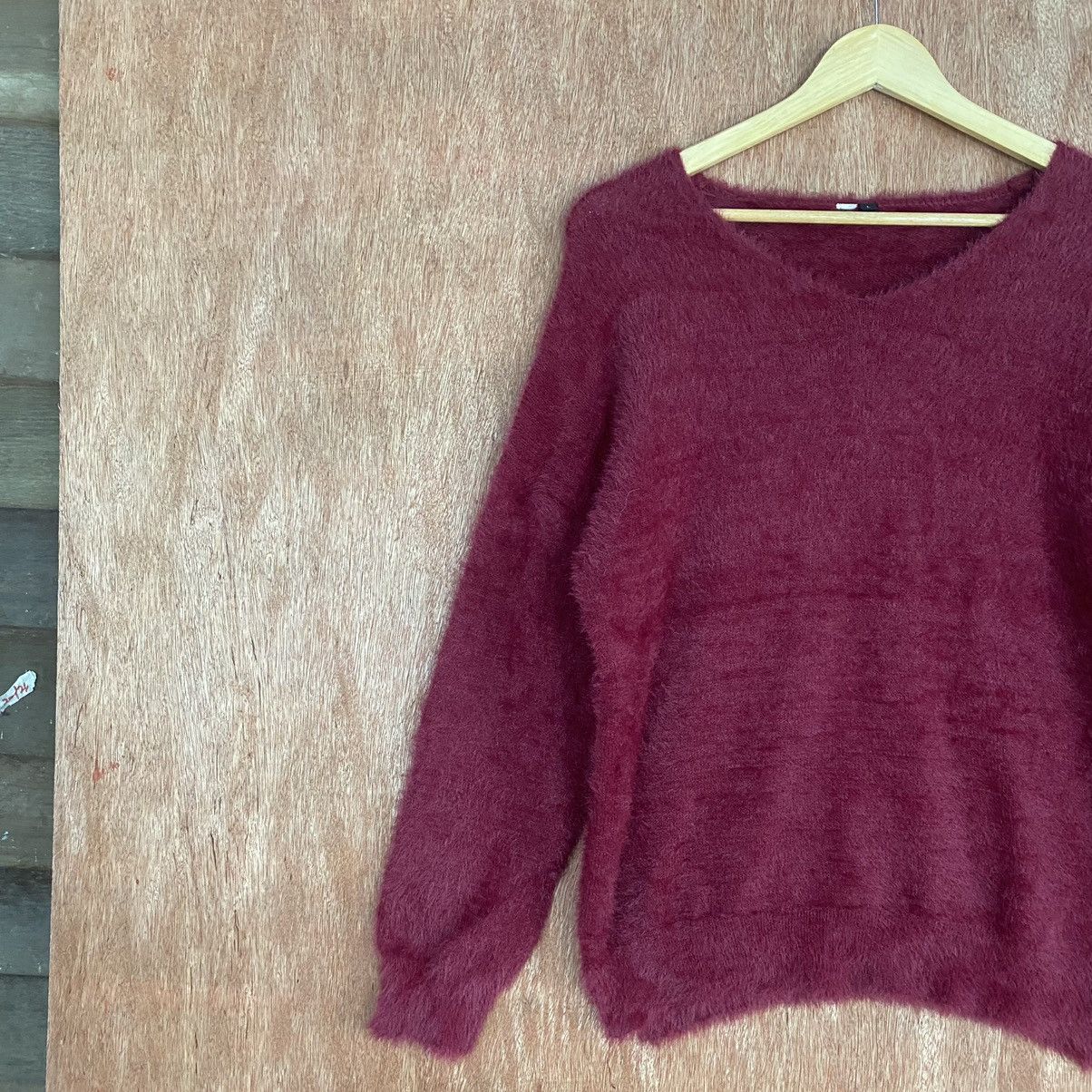Homespun Knitwear Japanese Brand Red Mohair Shag Shaggy Knitwear Size US L / EU 52-54 / 3 - 7 Thumbnail