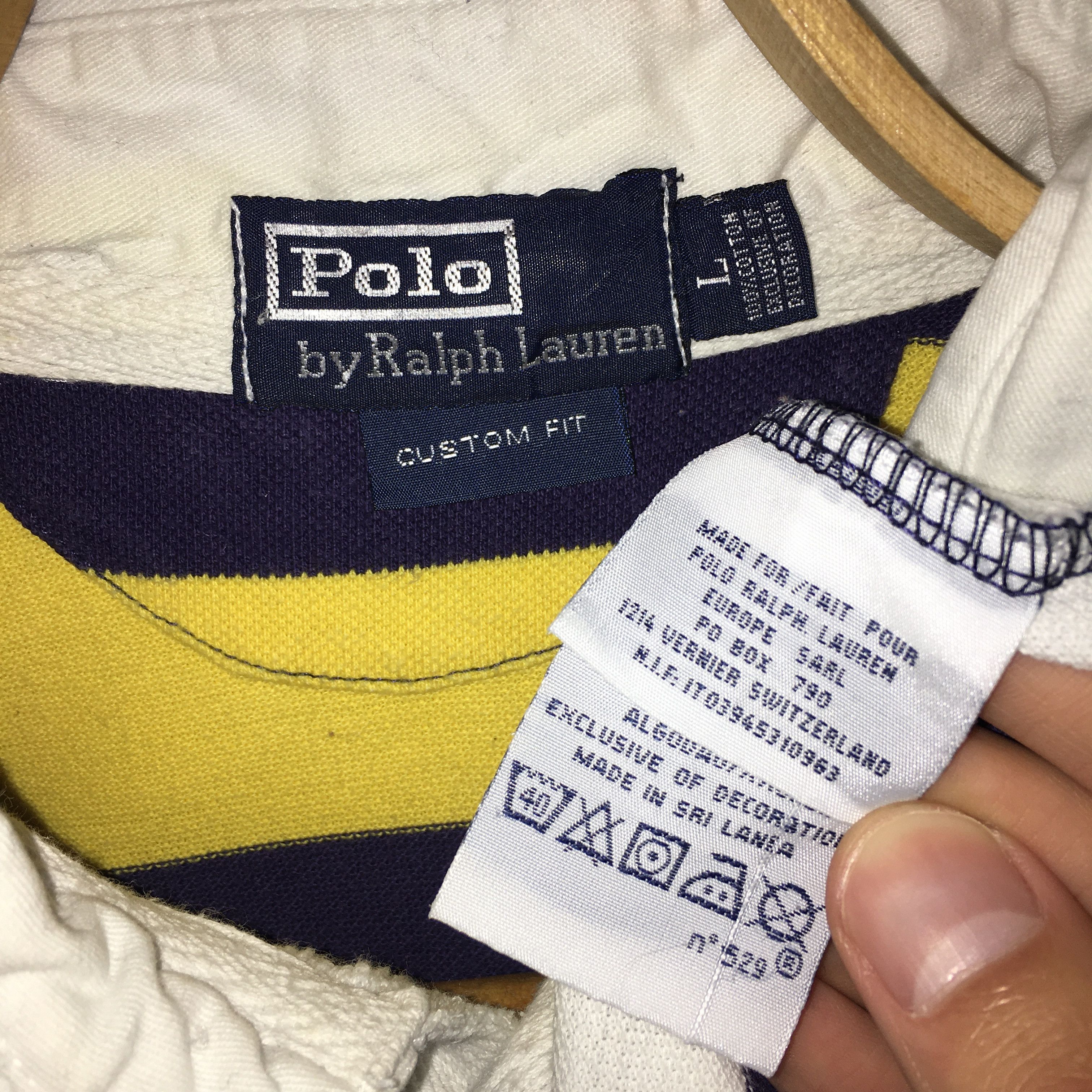 Polo Ralph Lauren × Vintage Polo Ralph Lauren Vintage Striped №5 Patch Polo Shirt Size US L / EU 52-54 / 3 - 7 Thumbnail
