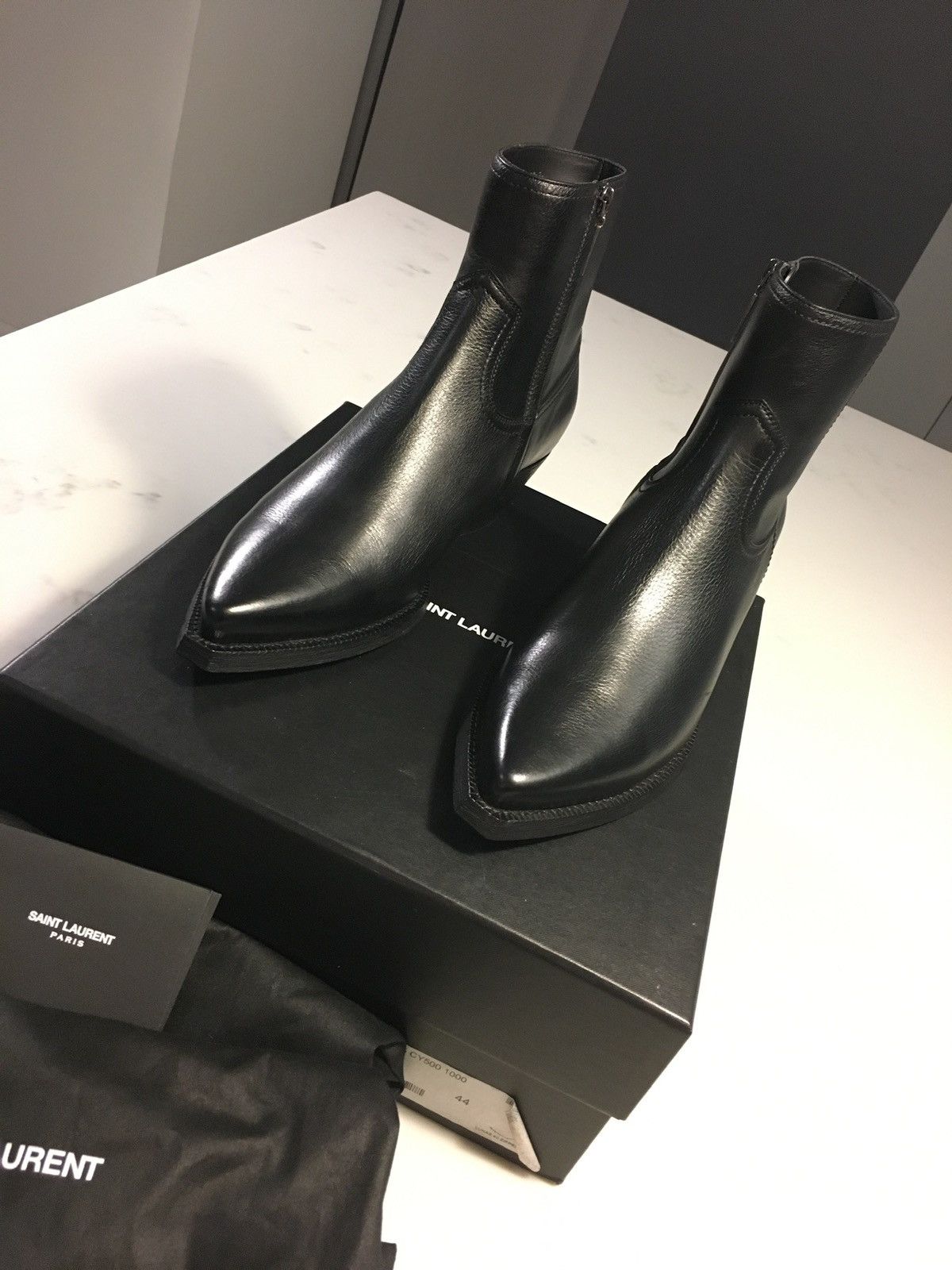 Saint Laurent Paris Saint Laurent Lukas Boots - Size 44 - Black Leather ...