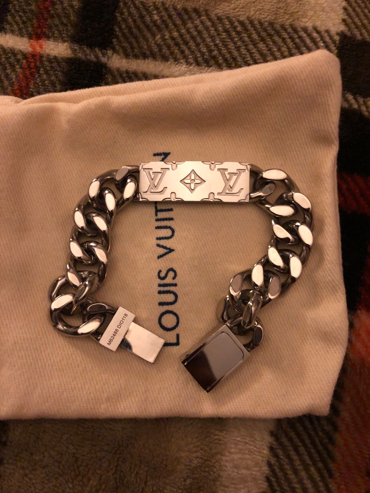 Louis Vuitton Louis Vuitton silver monogram bracelet