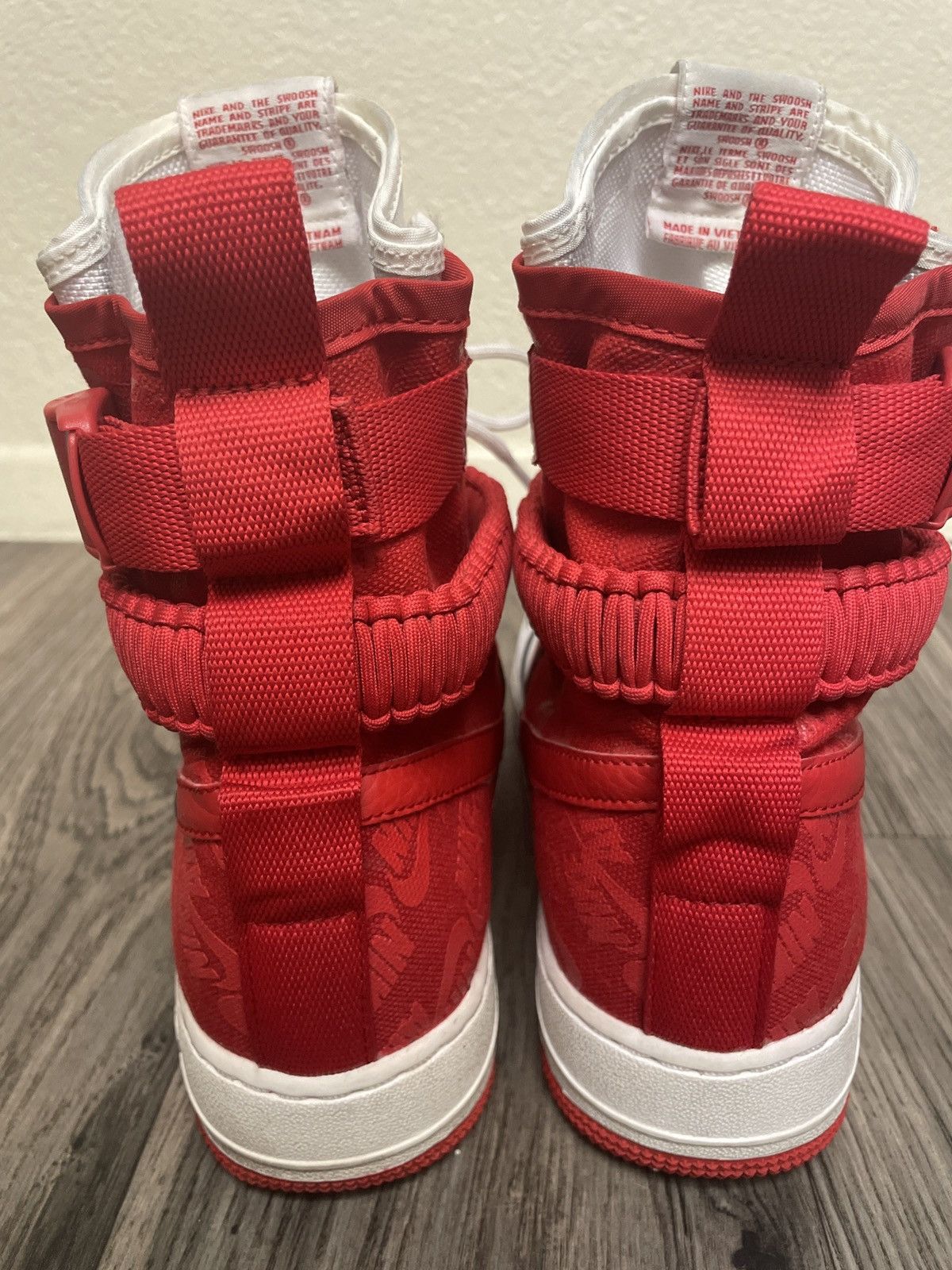Nike White/University Red SF AF1s Size US 9.5 / EU 42-43 - 2 Thumbnail