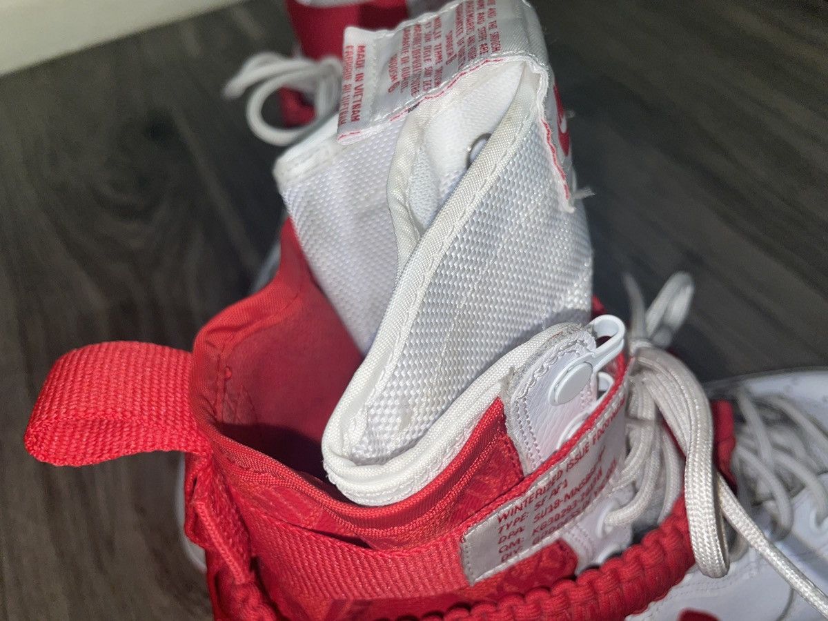 Nike White/University Red SF AF1s Size US 9.5 / EU 42-43 - 6 Thumbnail