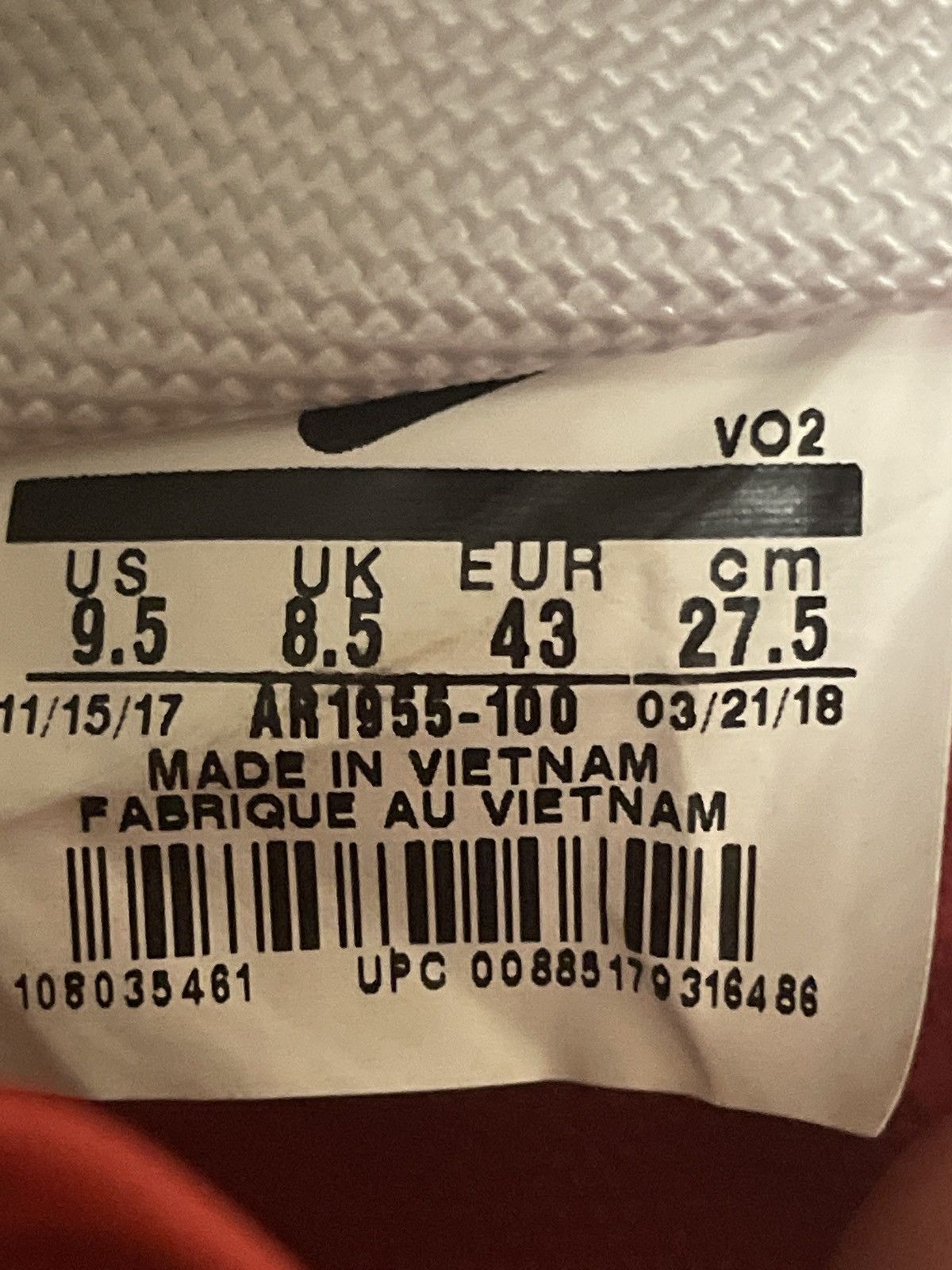 Nike White/University Red SF AF1s Size US 9.5 / EU 42-43 - 5 Thumbnail