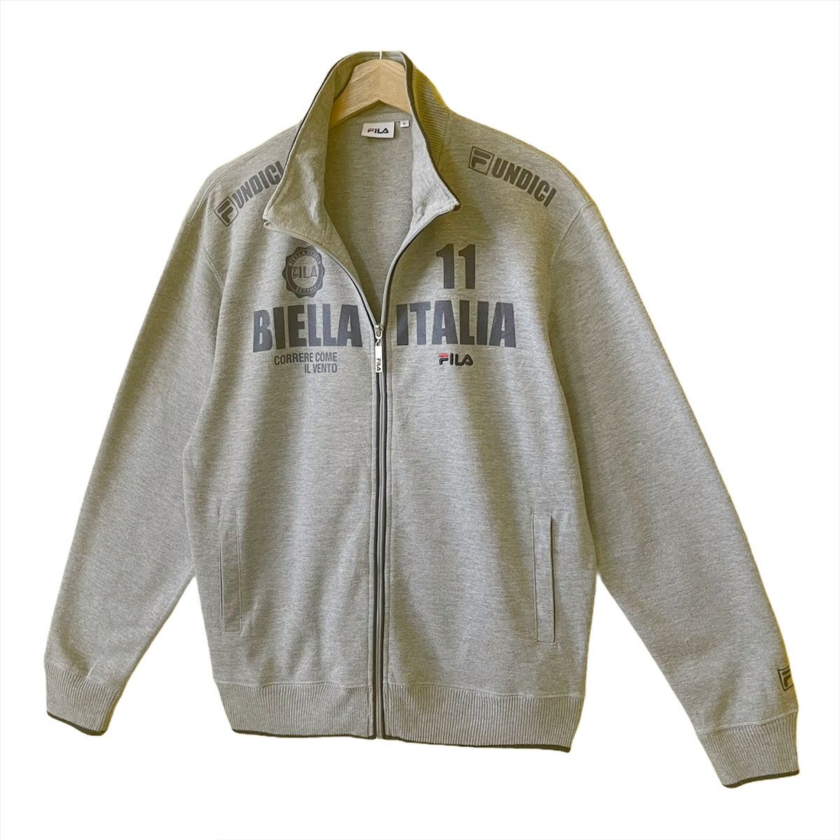 Fila Vintage Fila Biela Big Logo Fullzip Sweater Size M Size US M / EU 48-50 / 2 - 3 Thumbnail