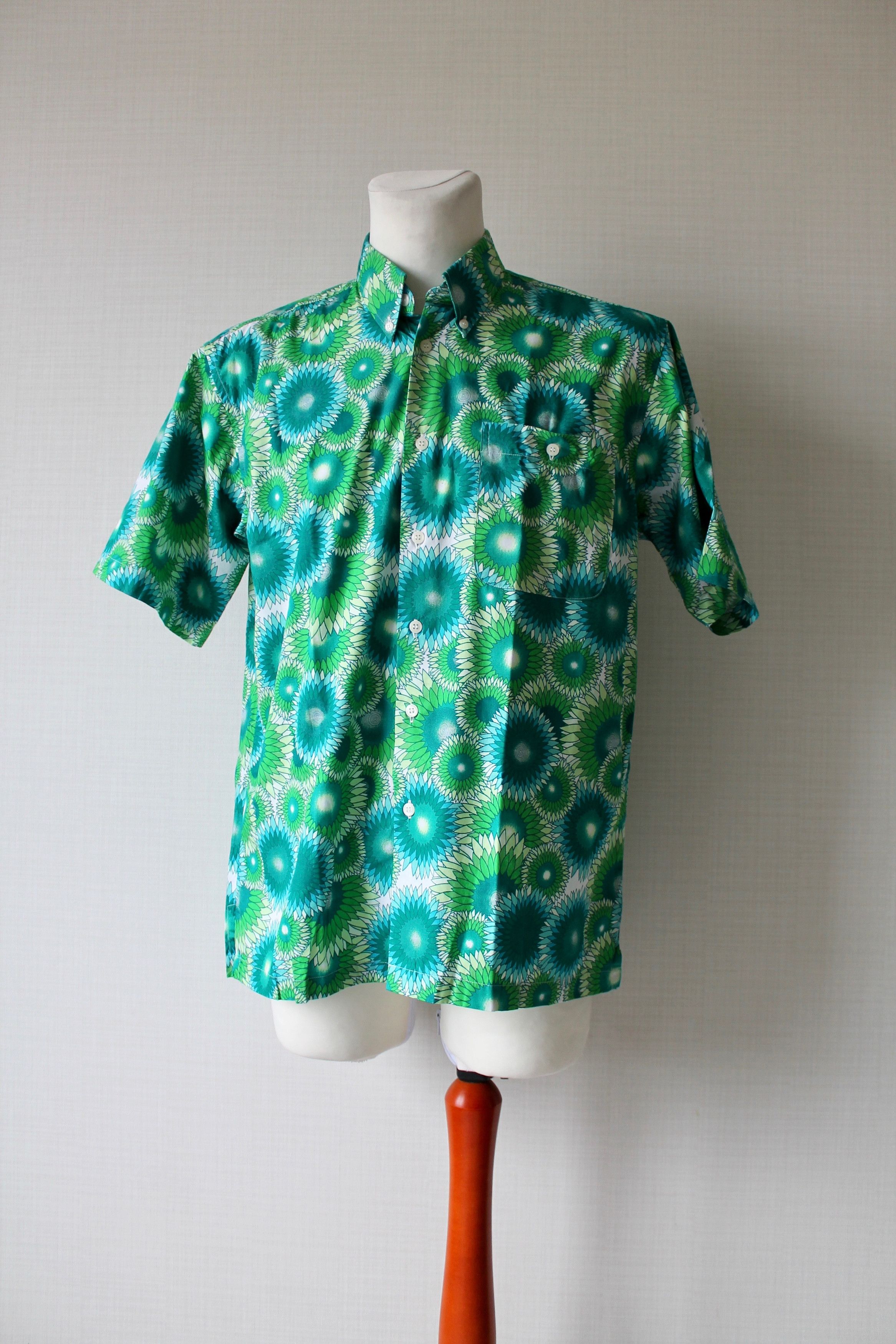 Vintage BOTTICELLI Hawaiian Shirt Floral shirt Green Size US XL / EU 56 / 4 - 7 Thumbnail