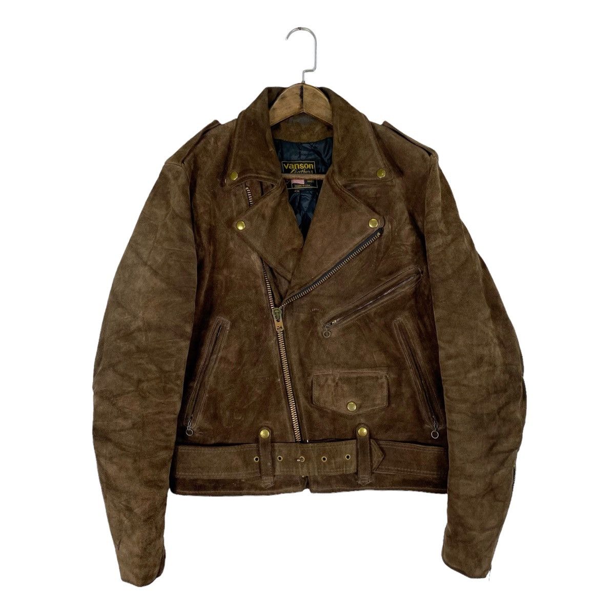 Vanson Leathers Vanson Leathers Heavyweight Washed Suede Rider Jacket Size US M / EU 48-50 / 2 - 2 Thumbnail