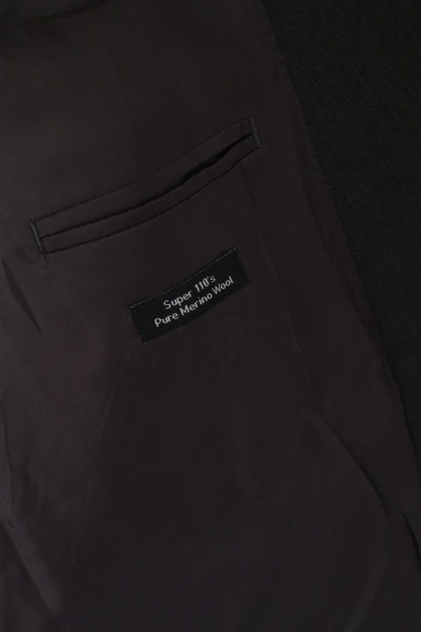 T.M. Lewin TM Lewin Men 48 58 Blazer Charcoal Wool Jacket 6522 Size 48R - 6 Thumbnail
