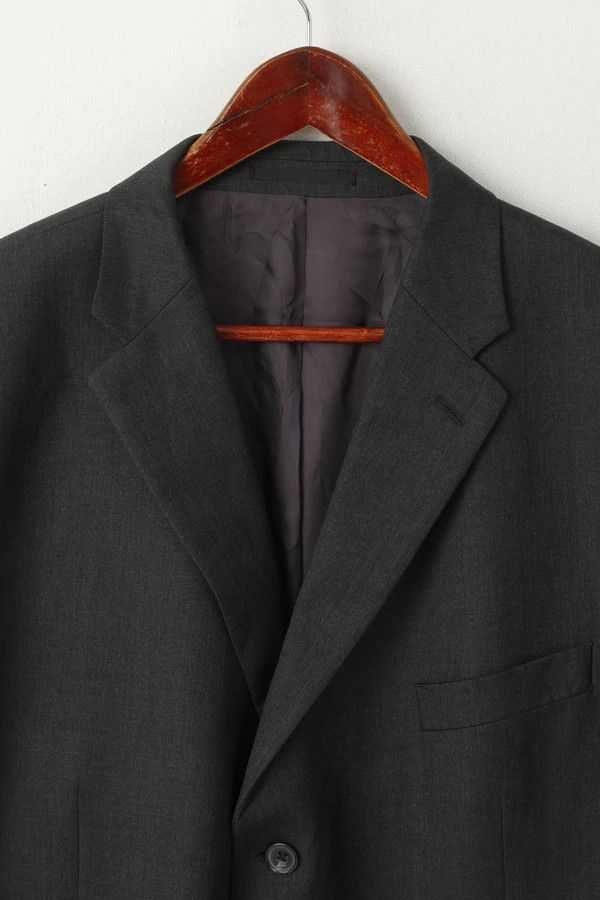 T.M. Lewin TM Lewin Men 48 58 Blazer Charcoal Wool Jacket 6522 Size 48R - 2 Thumbnail