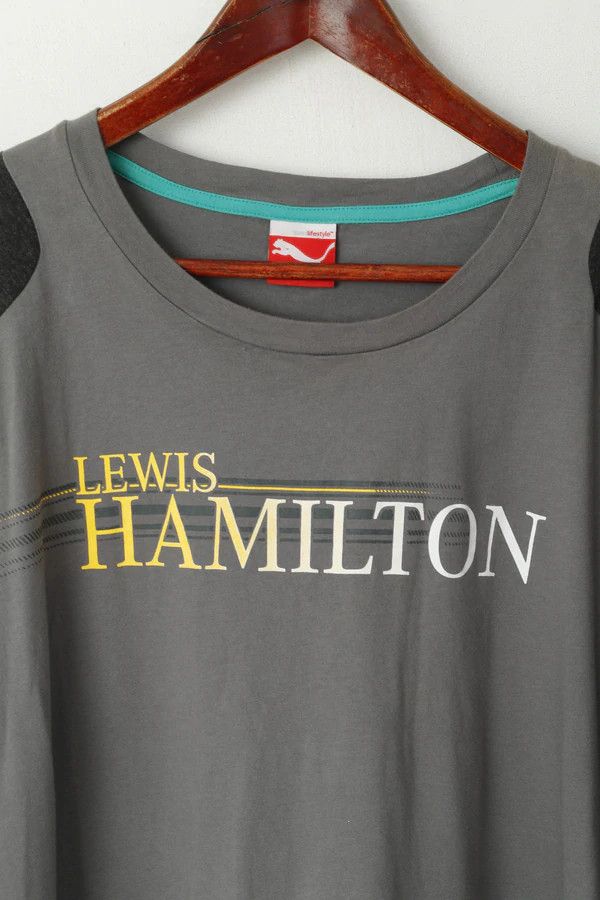 Puma Puma Men XXL T -Shirt Gray Cotton Lewis Hamilton 6469 Size US XXL / EU 58 / 5 - 2 Thumbnail
