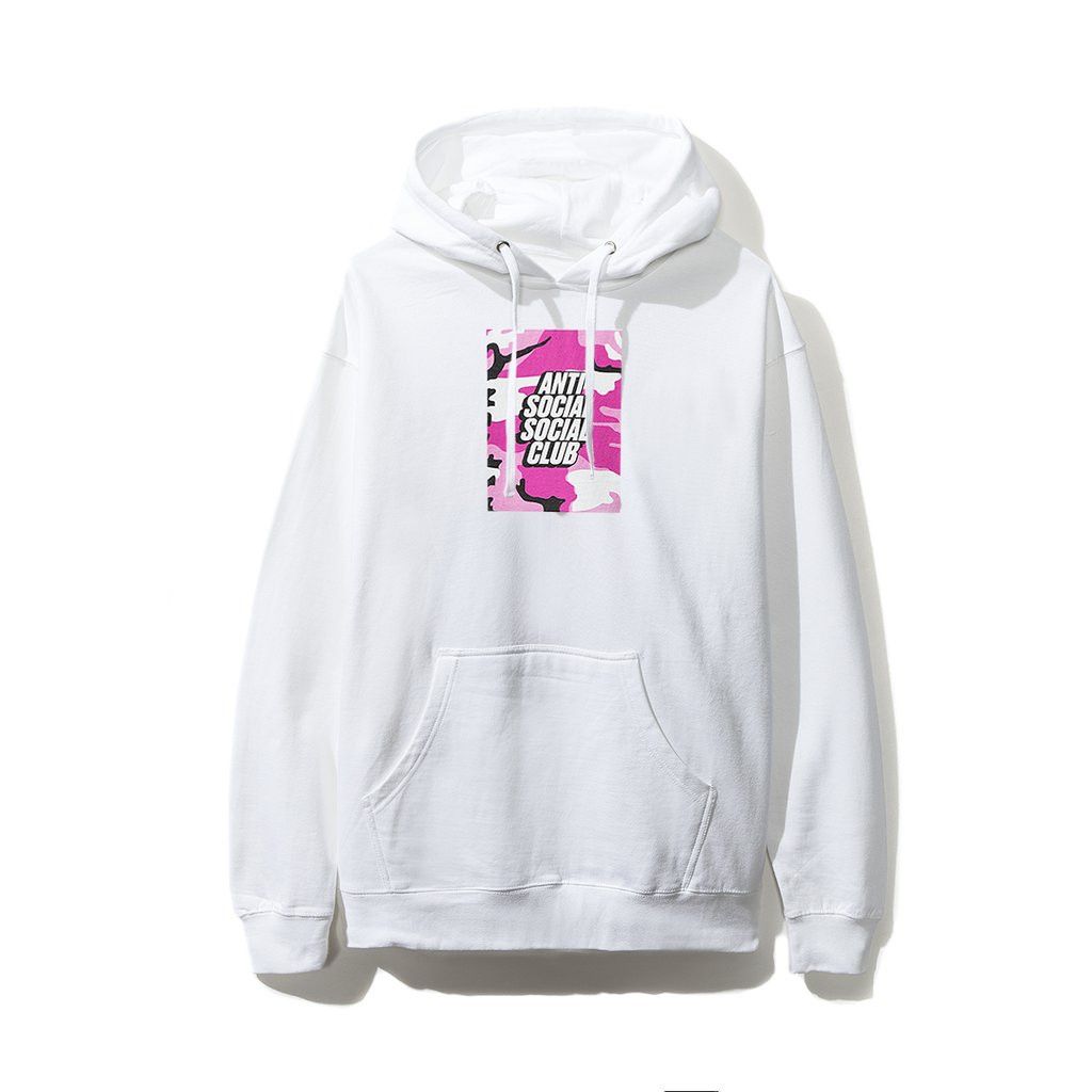 Anti Social Social Club Camo Box Logo White Hoodie ASSC DS