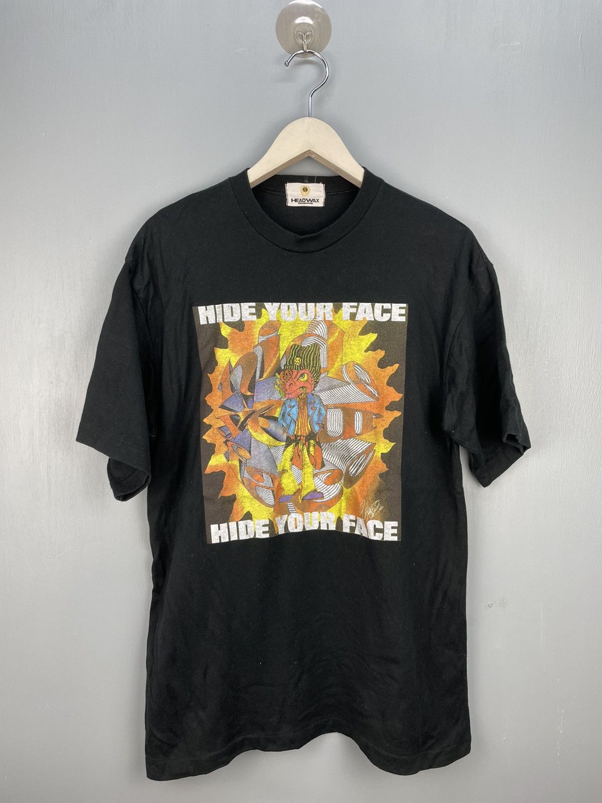 Vintage Vintage 90s Hide your face hide Japan rock band t shirt Size US L / EU 52-54 / 3 - 1 Thumbnail