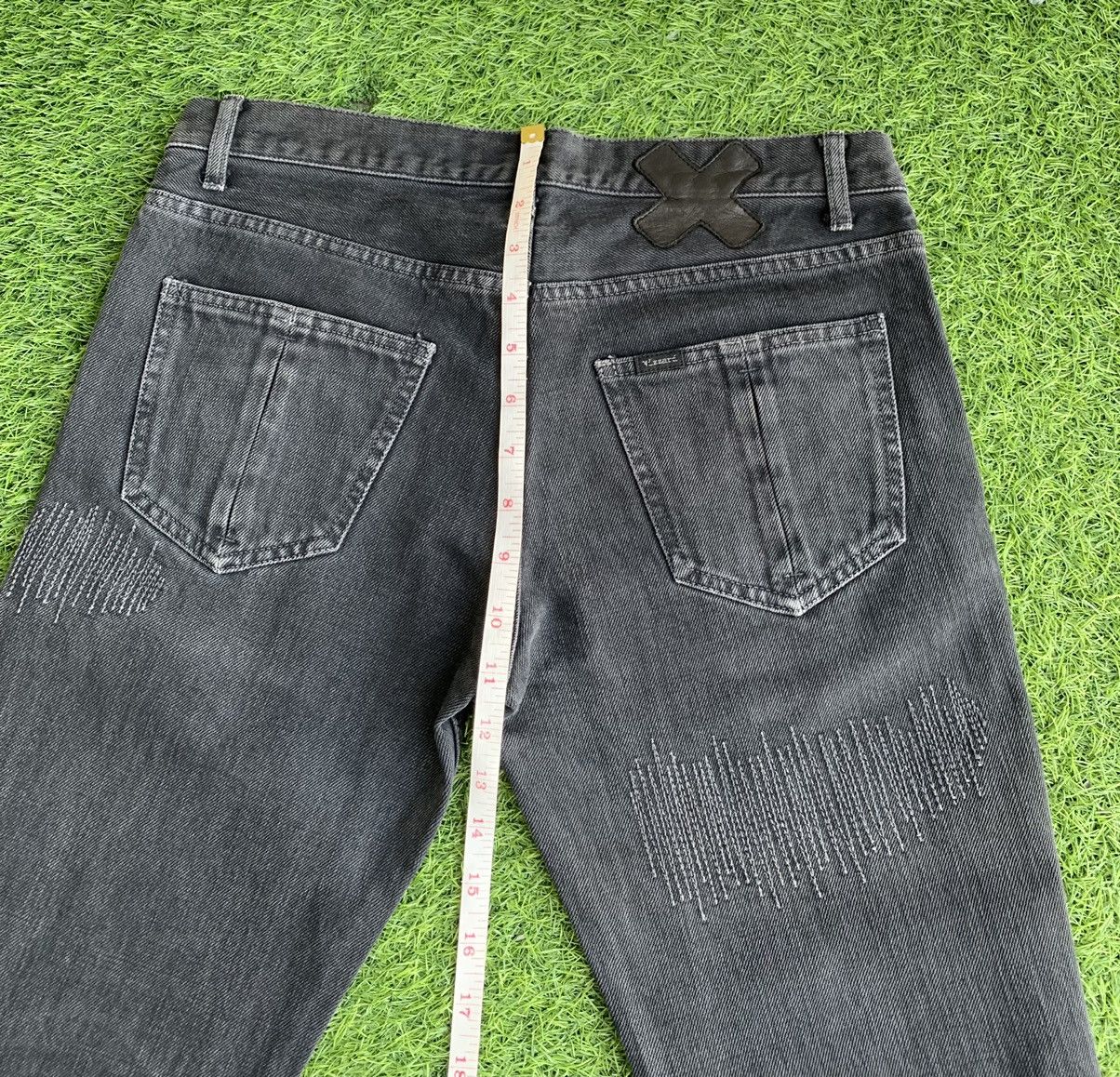 Japanese Brand 🔥Delete Today Japanese Brand Wizard Distressed Patchwork Size US 29 - 18 Thumbnail