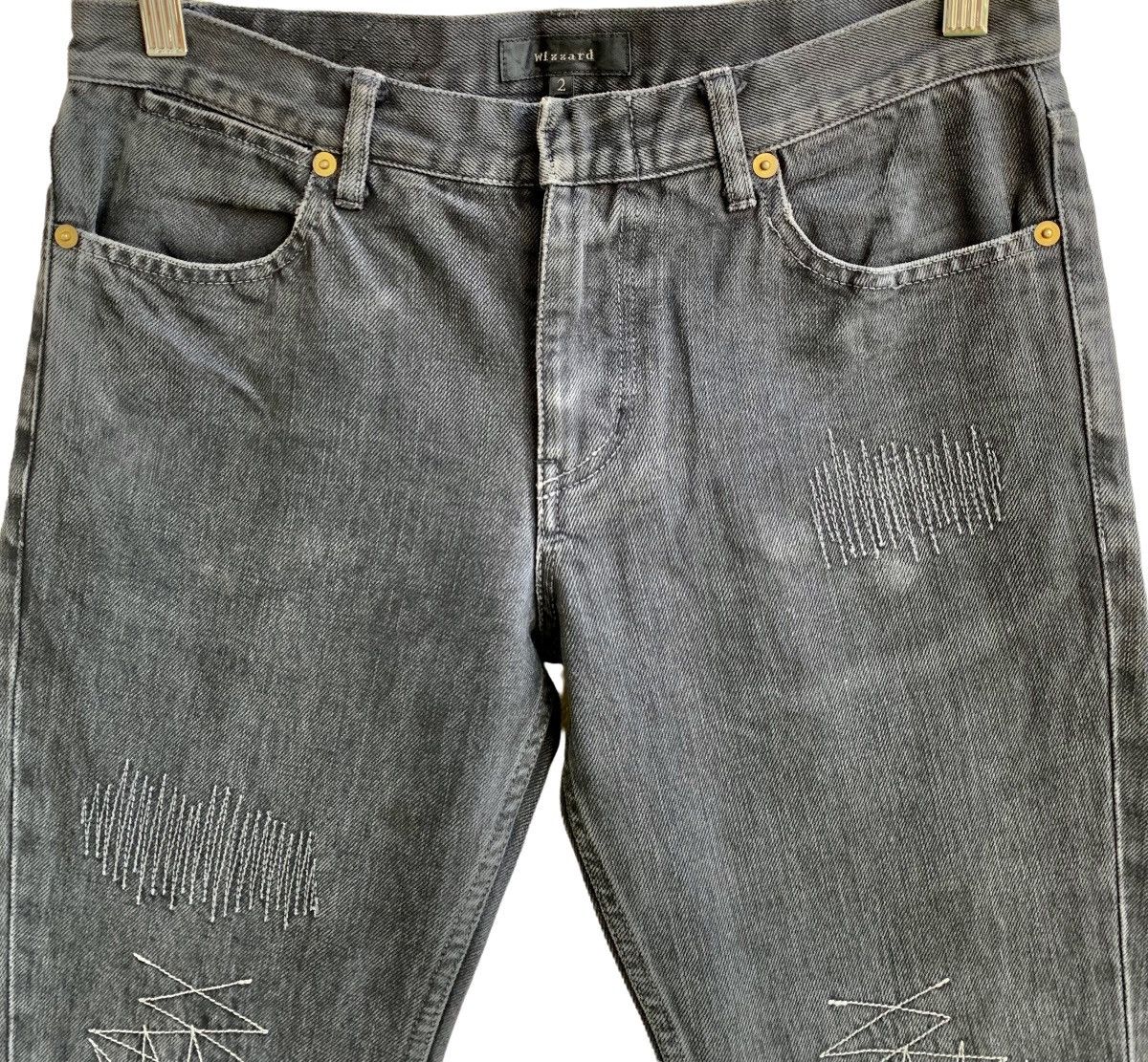 Japanese Brand 🔥Delete Today Japanese Brand Wizard Distressed Patchwork Size US 29 - 12 Thumbnail