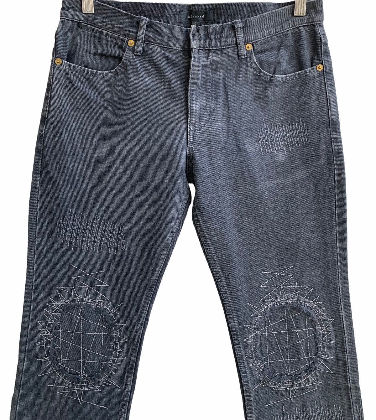 Japanese Brand 🔥Delete Today Japanese Brand Wizard Distressed Patchwork Size US 29 - 6 Thumbnail