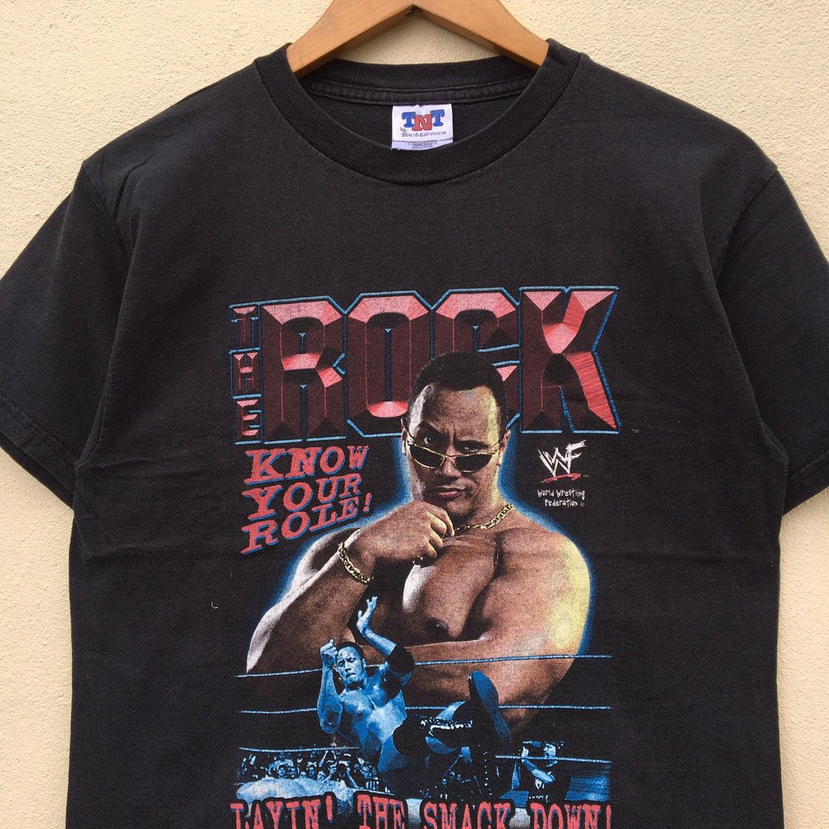Vintage × WWE × WWF Vintage THE ROCK WWF WRESTLING T-shirt Size US S / EU 44-46 / 1 - 2 Thumbnail